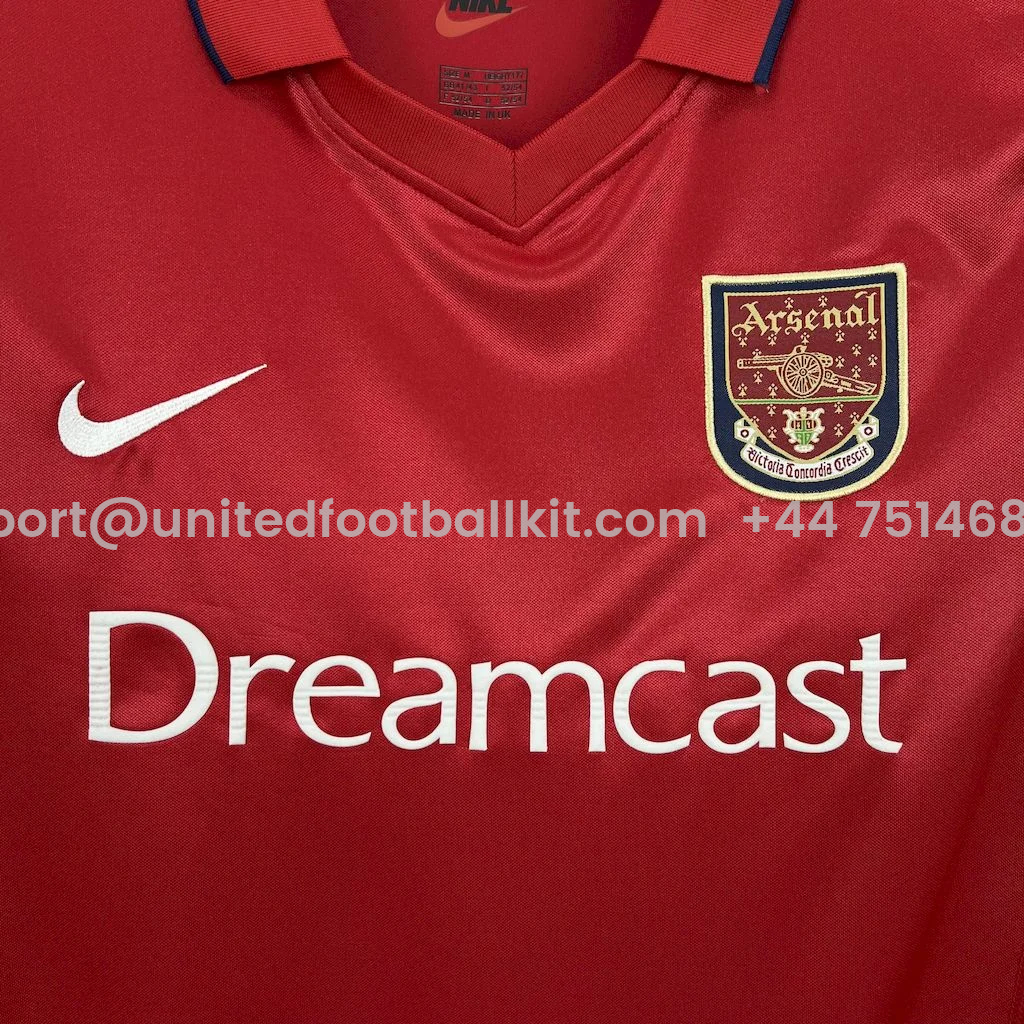 Unitedfootballkit.com | Retro Arsenal 2001-02 Home Long Sleeves Jersey -Customize Name, Number and Patch | Worldwide Shipping