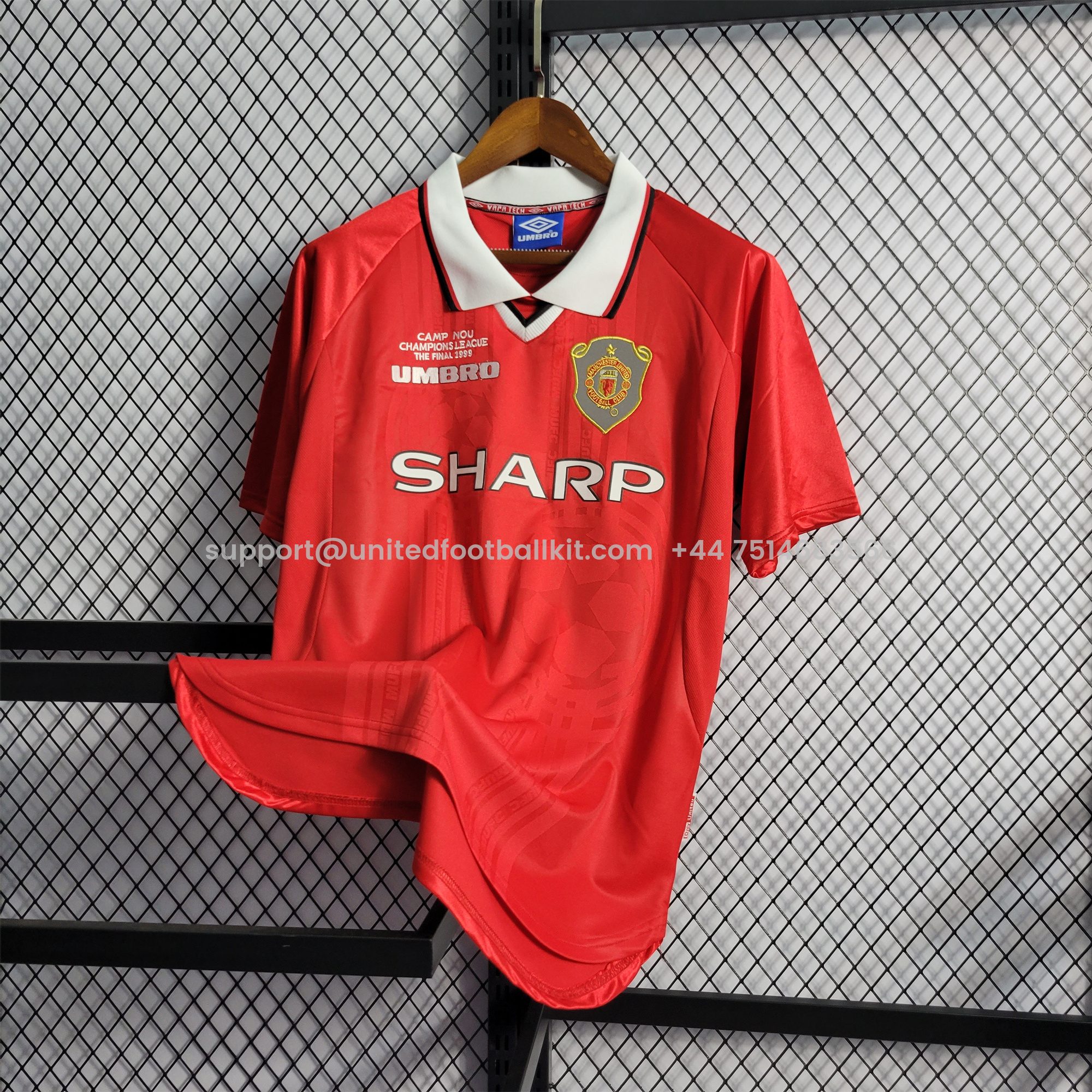 Unitedfootballkit.com | Retro Manchester United 99-00 Home Jersey -Customize Name, Number and Patch | Worldwide Shipping