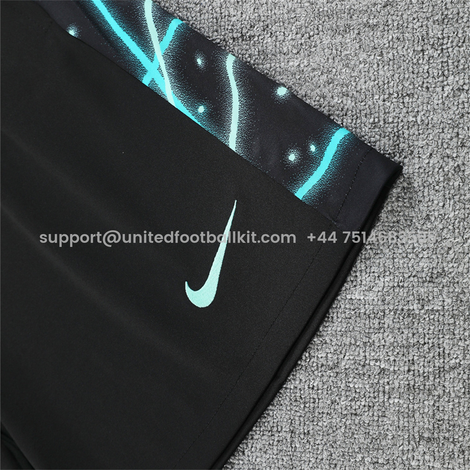 Unitedfootballkit.com | Inter Milan 25-26 Short-Sleeve Training Set - Blue Fluorescent Rays Black Top & Black Shorts -Customize Name, Number and Patch | Worldwide Shipping