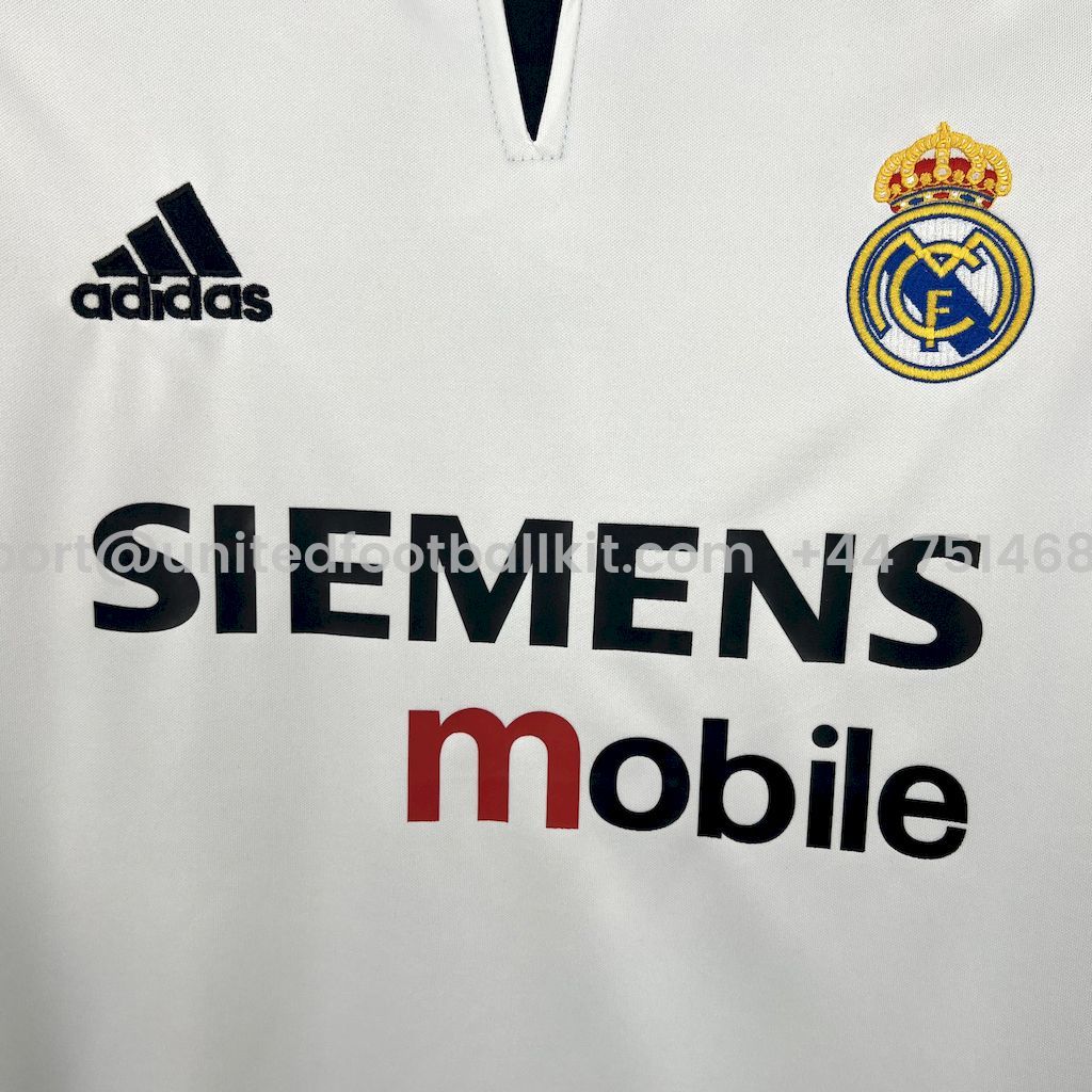 Unitedfootballkit.com | Retro Real Madrid 2003-04 Home Jersey -Customize Name, Number and Patch | Worldwide Shipping