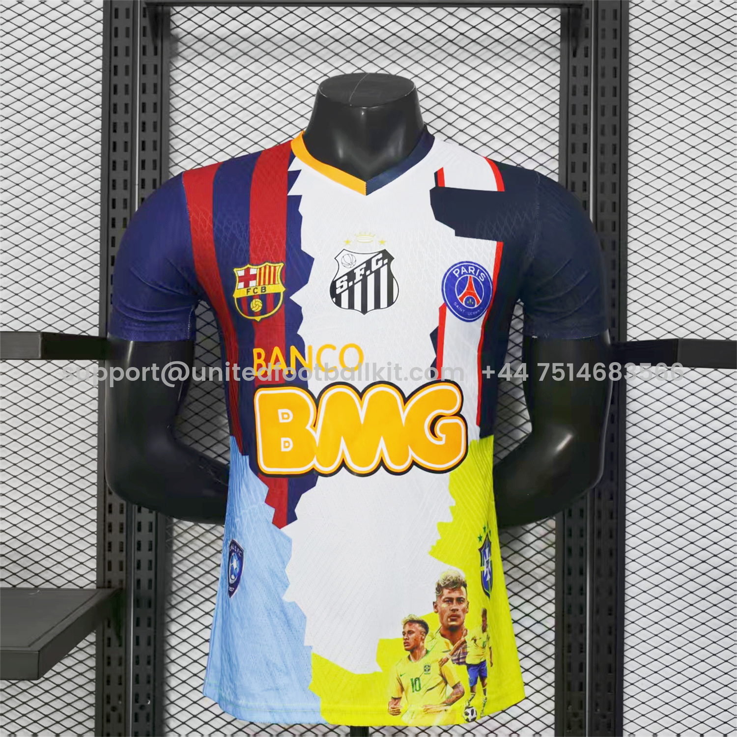 Unitedfootballkit.com | Neymar Career Commemorative Jersey - Player Version - Barcelona Brazil Paris Saint-Germain PSG Santos Al Hilal SFC -Customize Name, Number and Patch | Worldwide Shipping