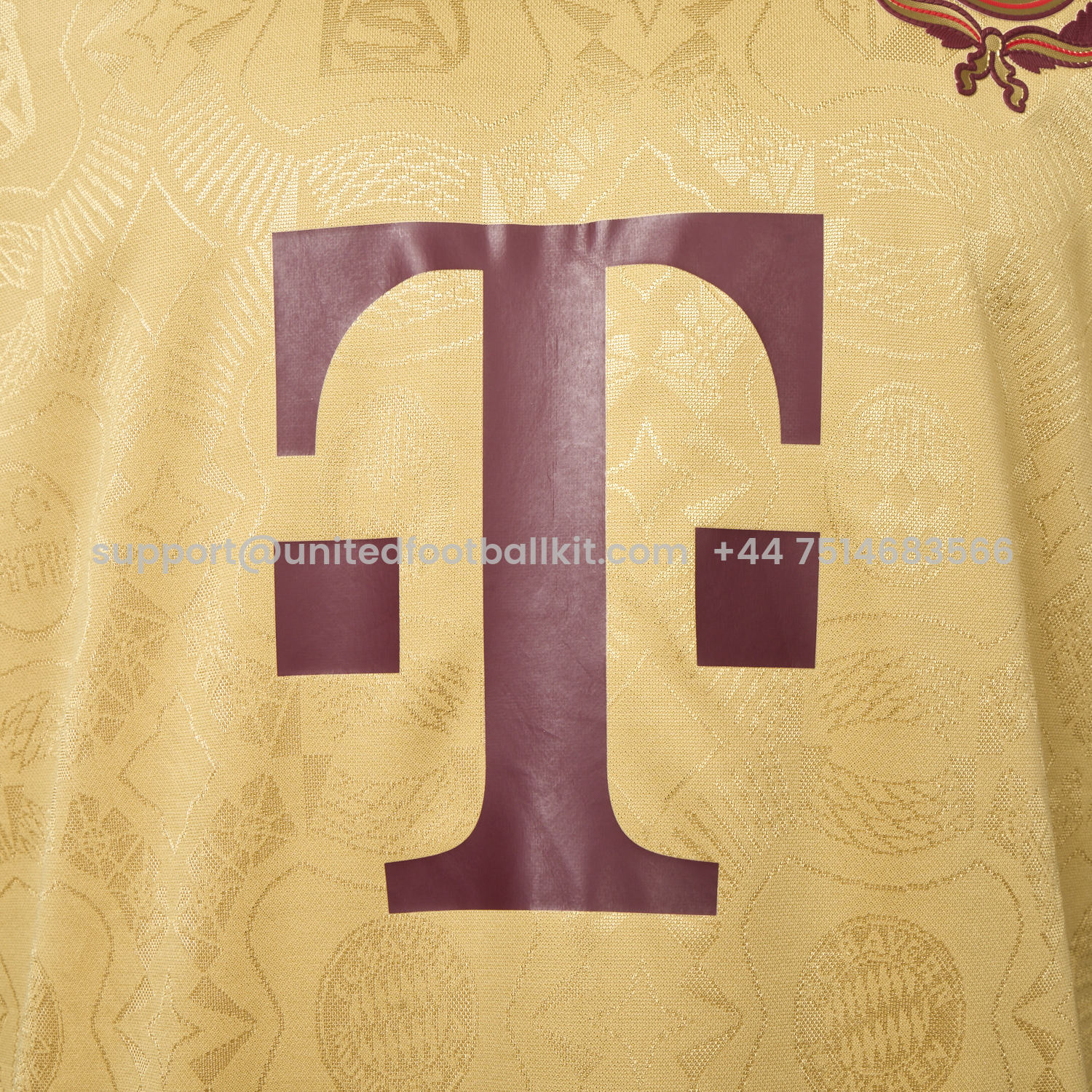 Unitedfootballkit.com | Bayern Munich 2025 Golden 125th Anniversary Jersey - Player Version -Customize Name, Number and Patch | Worldwide Shipping