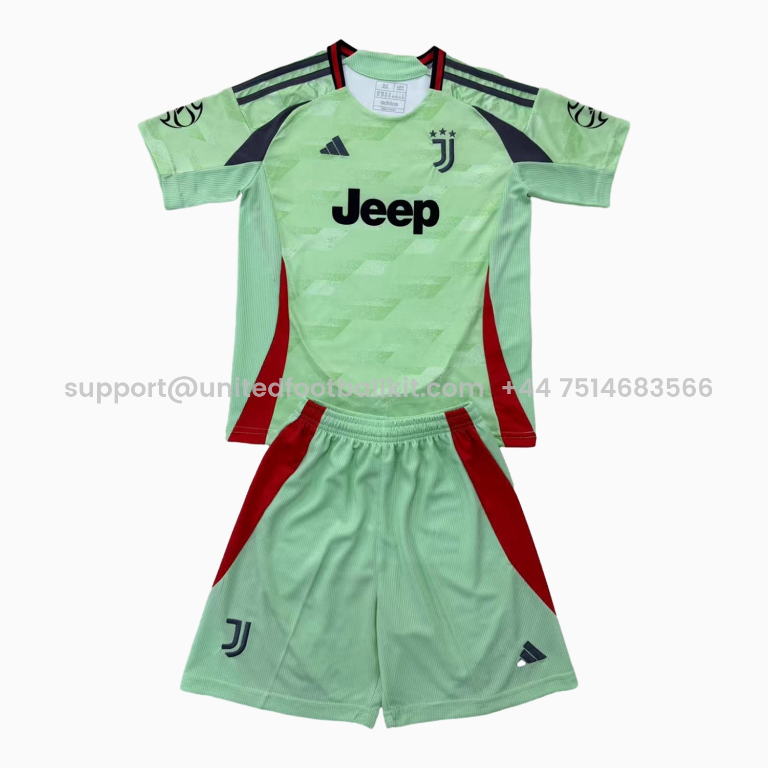 Unitedfootballkit.com | Juventus 24-25 Green Concept Kids Kit -Customize Name, Number and Patch | Worldwide Shipping