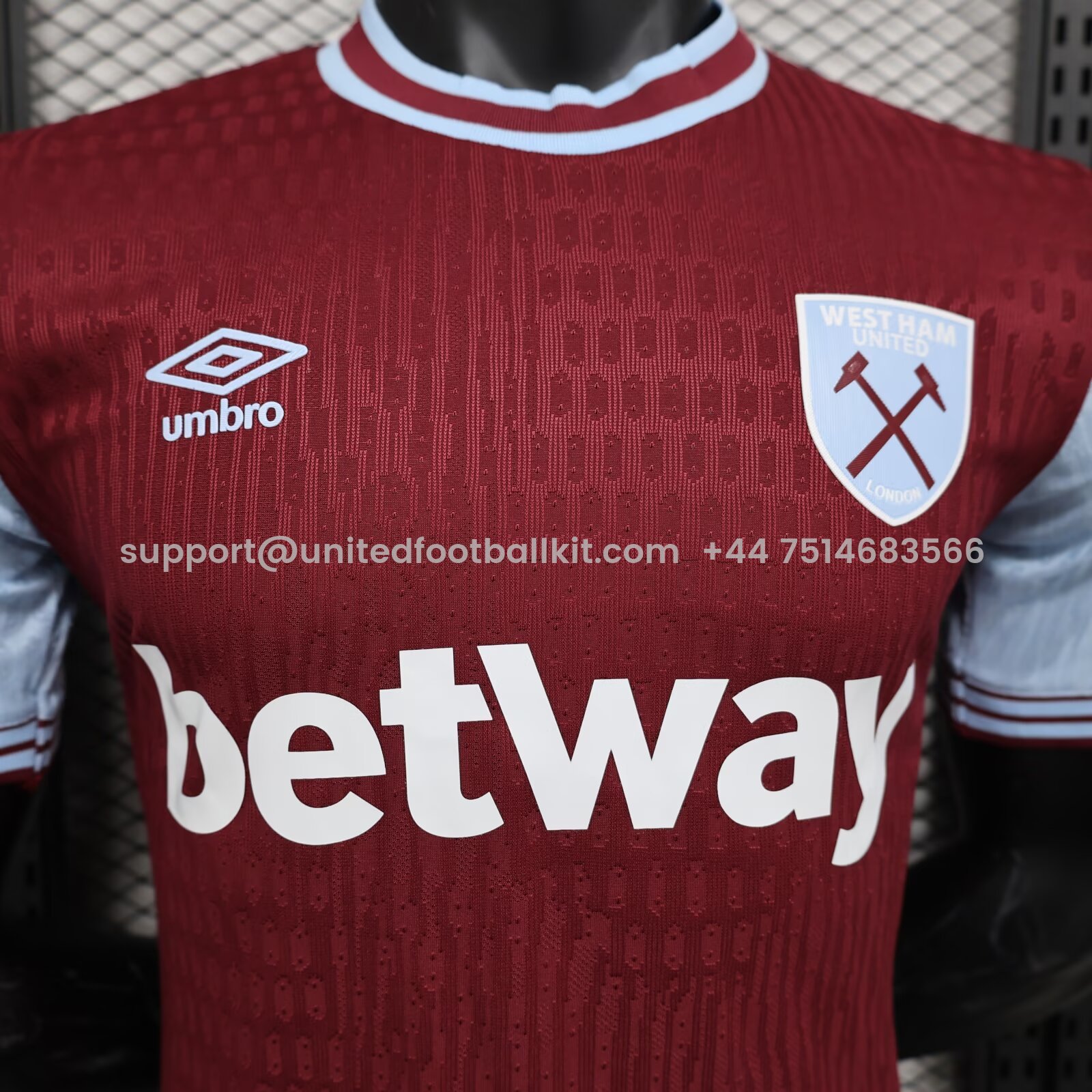 Unitedfootballkit.com | West Ham United 24-25 Home Stadium Jersey - Player Version -Customize Name, Number and Patch | Worldwide Shipping