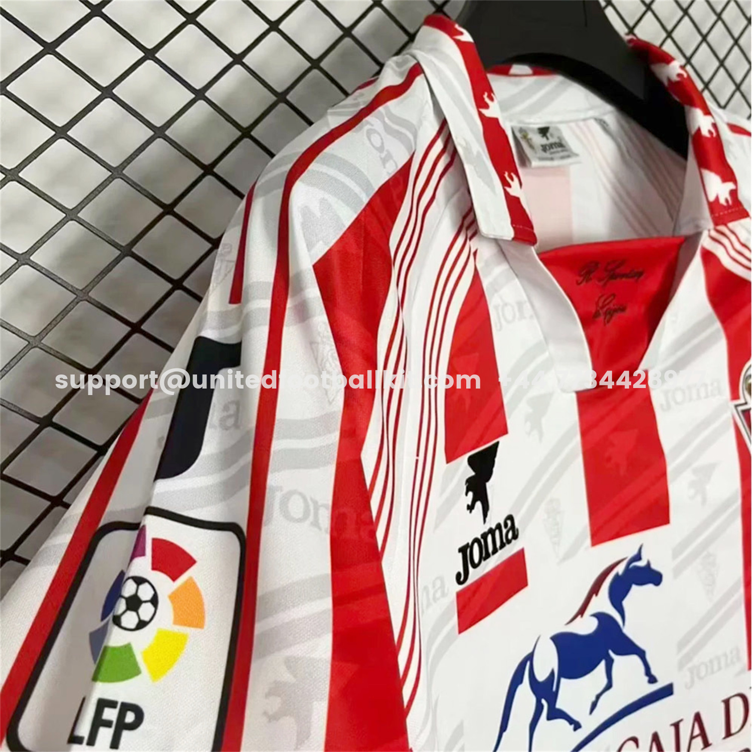 Unitedfootballkit.com | Retro Sporting de Gijon 1995-96 Home Jersey -Customize Name, Number and Patch | Worldwide Shipping