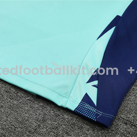 Unitedfootballkit.com | Manchester United 24-25 Long Sleeve Training Set - Lake Blue -Customize Name, Number and Patch | Worldwide Shipping