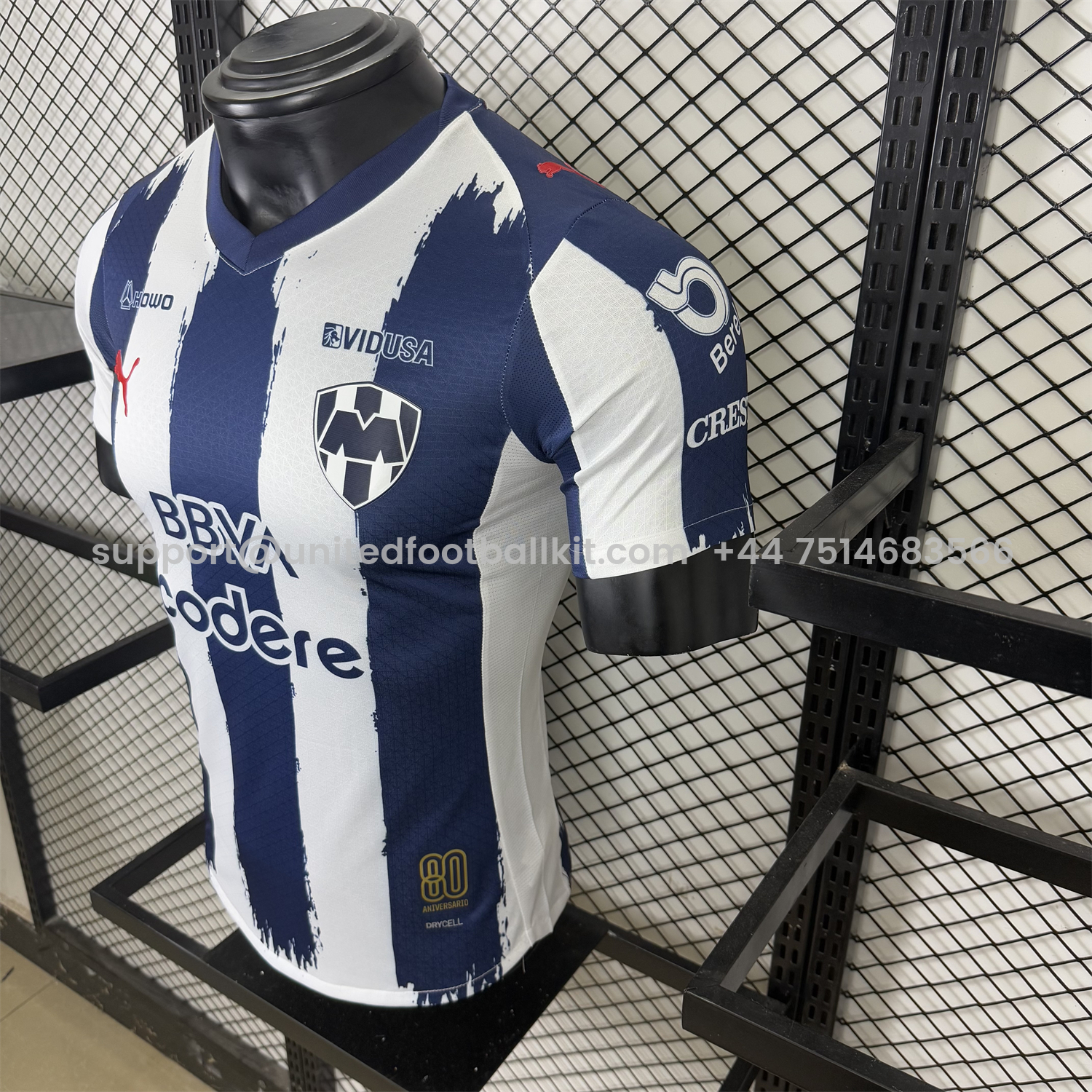 Unitedfootballkit.com | Rayados Monterrey 25-26 Home Stripes Jersey - Player Version -Customize Name, Number and Patch | Worldwide Shipping
