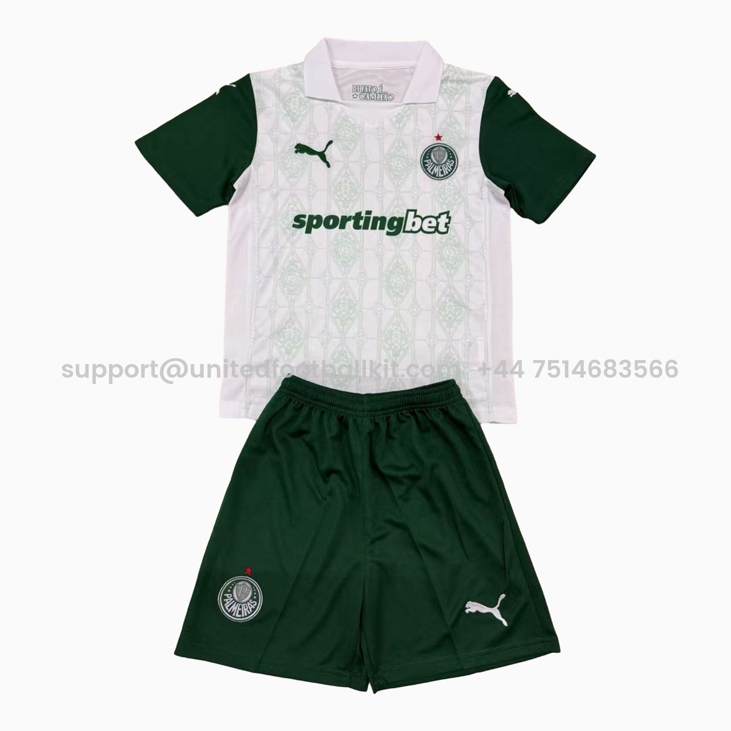Unitedfootballkit.com | Palmeiras 25-26 Away Kids Kit -Customize Name, Number and Patch | Worldwide Shipping