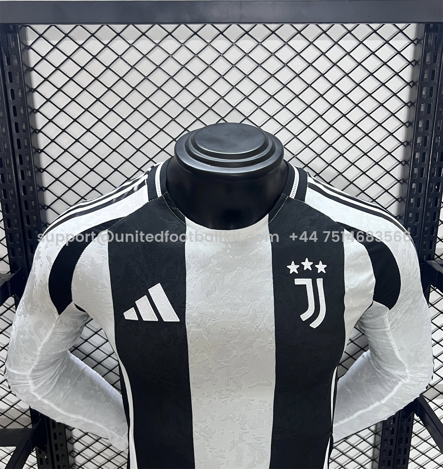Unitedfootballkit.com | Juventus 24-25 Home Long Sleeve Jersey - Player Version -Customize Name, Number and Patch | Worldwide Shipping