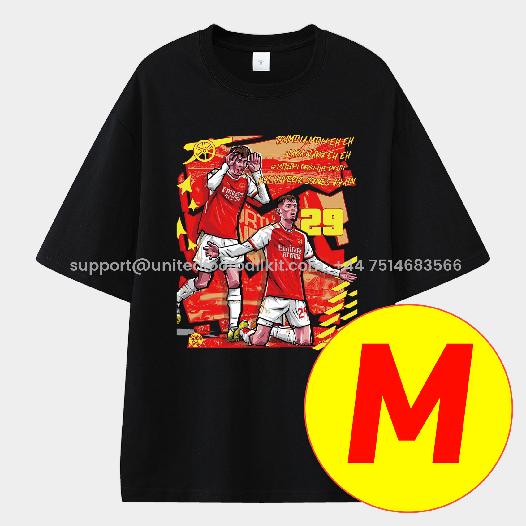 Unitedfootballkit.com | Arsenal Henry Wenger Saka Gunners Unisex Pure Cotton T-shirt -Customize Name, Number and Patch | Worldwide Shipping