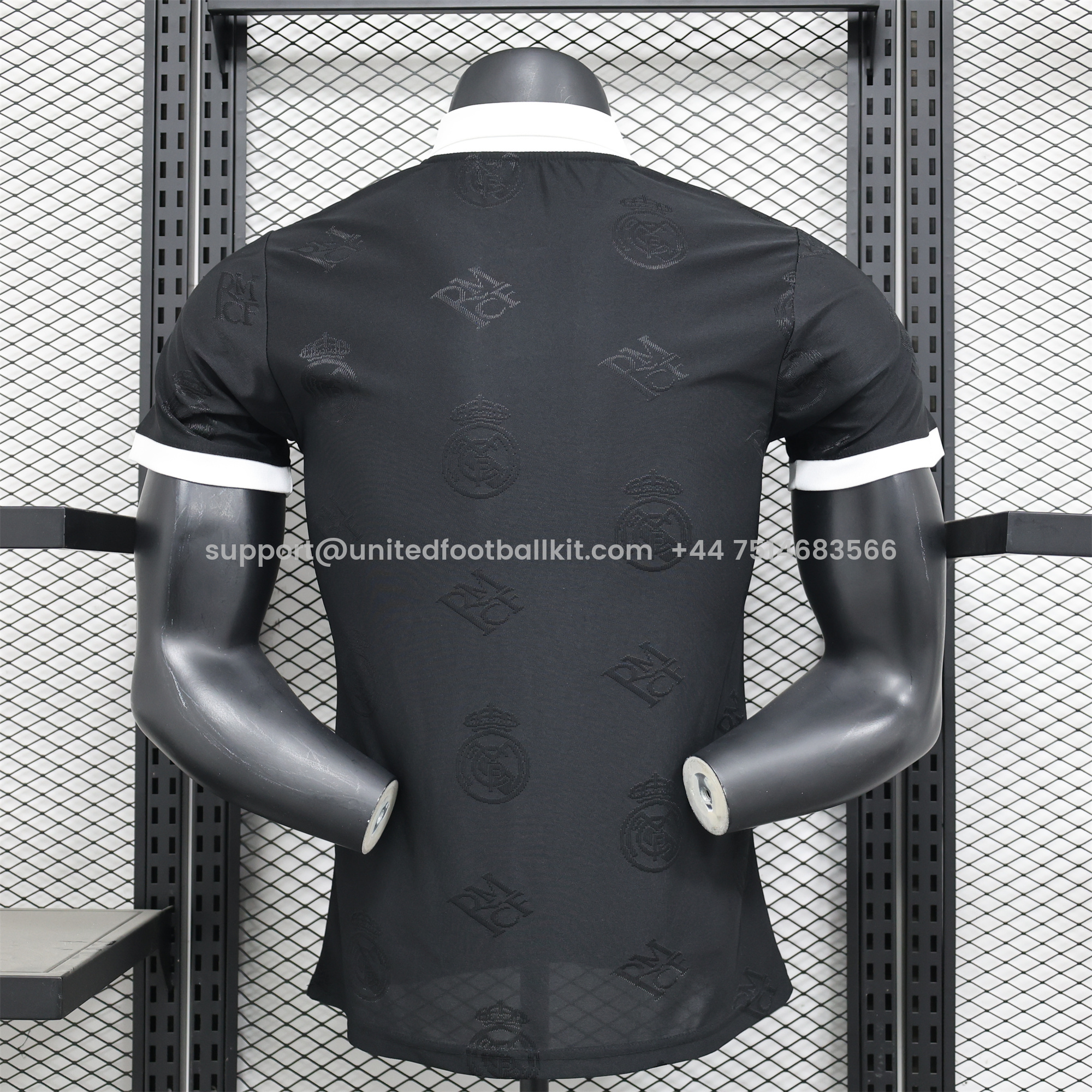 Unitedfootballkit.com | Real Madrid 24-25 Black LOGO Special Edition Jersey - Player Version -Customize Name, Number and Patch | Worldwide Shipping
