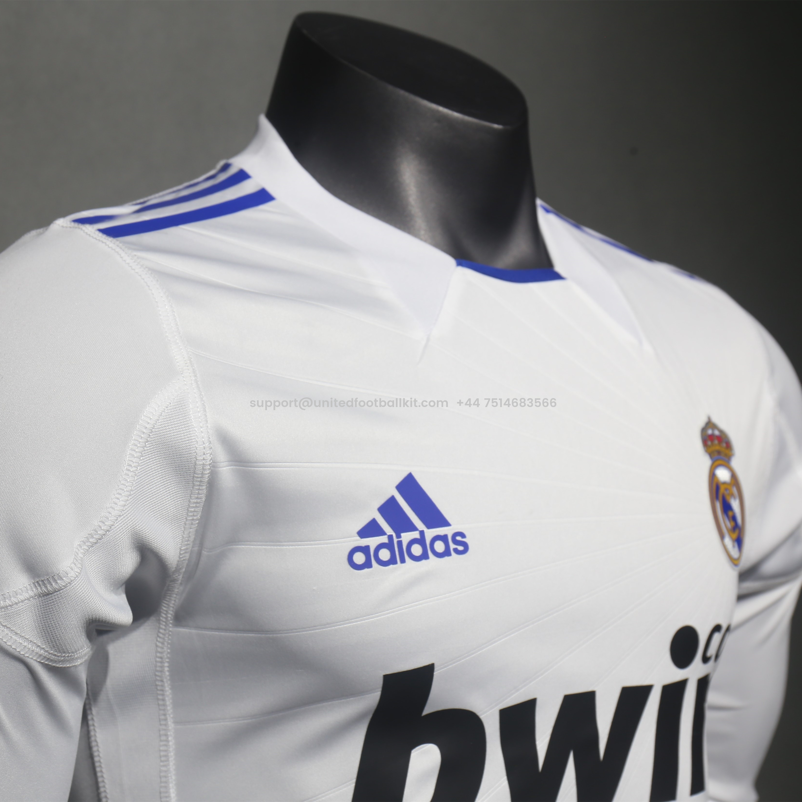 Unitedfootballkit.com | Retro Real Madrid 10-11 Home Long Sleeve Jersey - Player Version -Customize Name, Number and Patch | Worldwide Shipping