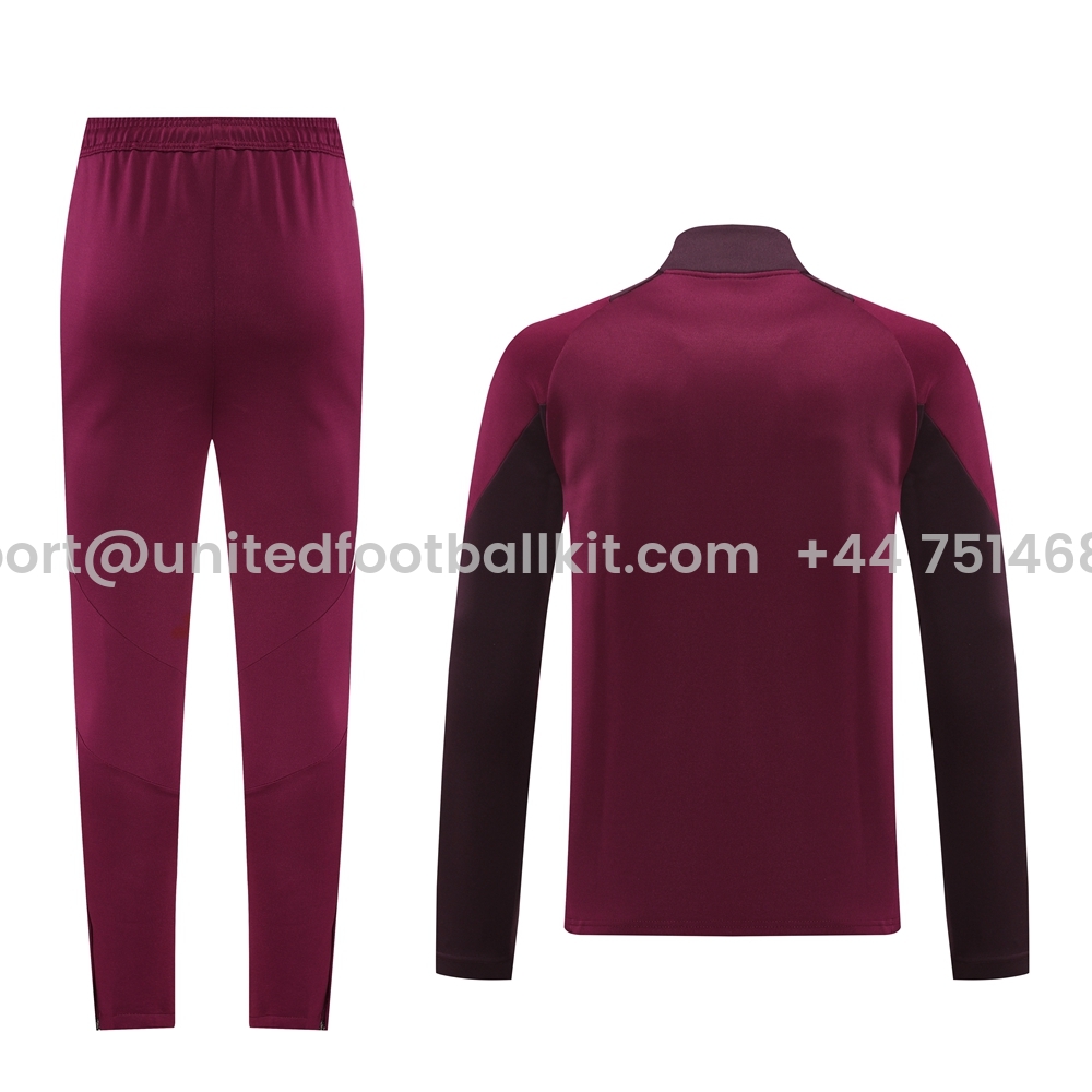 Unitedfootballkit.com | Bayern Munich 24-25 Jacket Training Tracksuit - Claret Red -Customize Name, Number and Patch | Worldwide Shipping