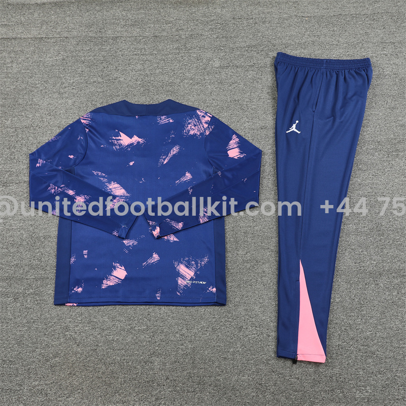 Unitedfootballkit.com | Paris Saint-Germain PSG 24-25 Long Sleeve Training Set - Royal Blue -Customize Name, Number and Patch | Worldwide Shipping