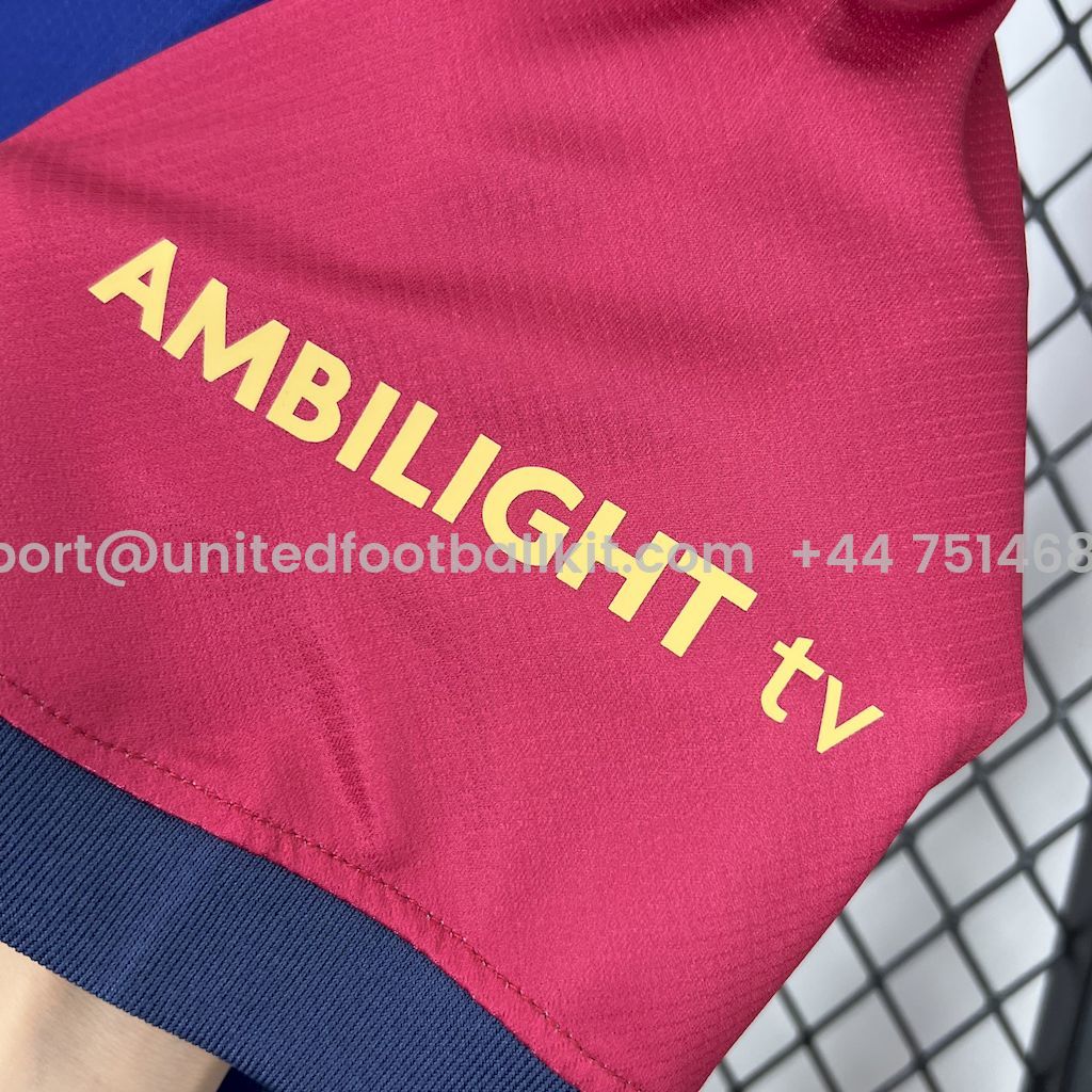 Unitedfootballkit.com | Barcelona 24-25 Home Unsponsored 125th Anniversary Jersey - Fans Version -Customize Name, Number and Patch | Worldwide Shipping