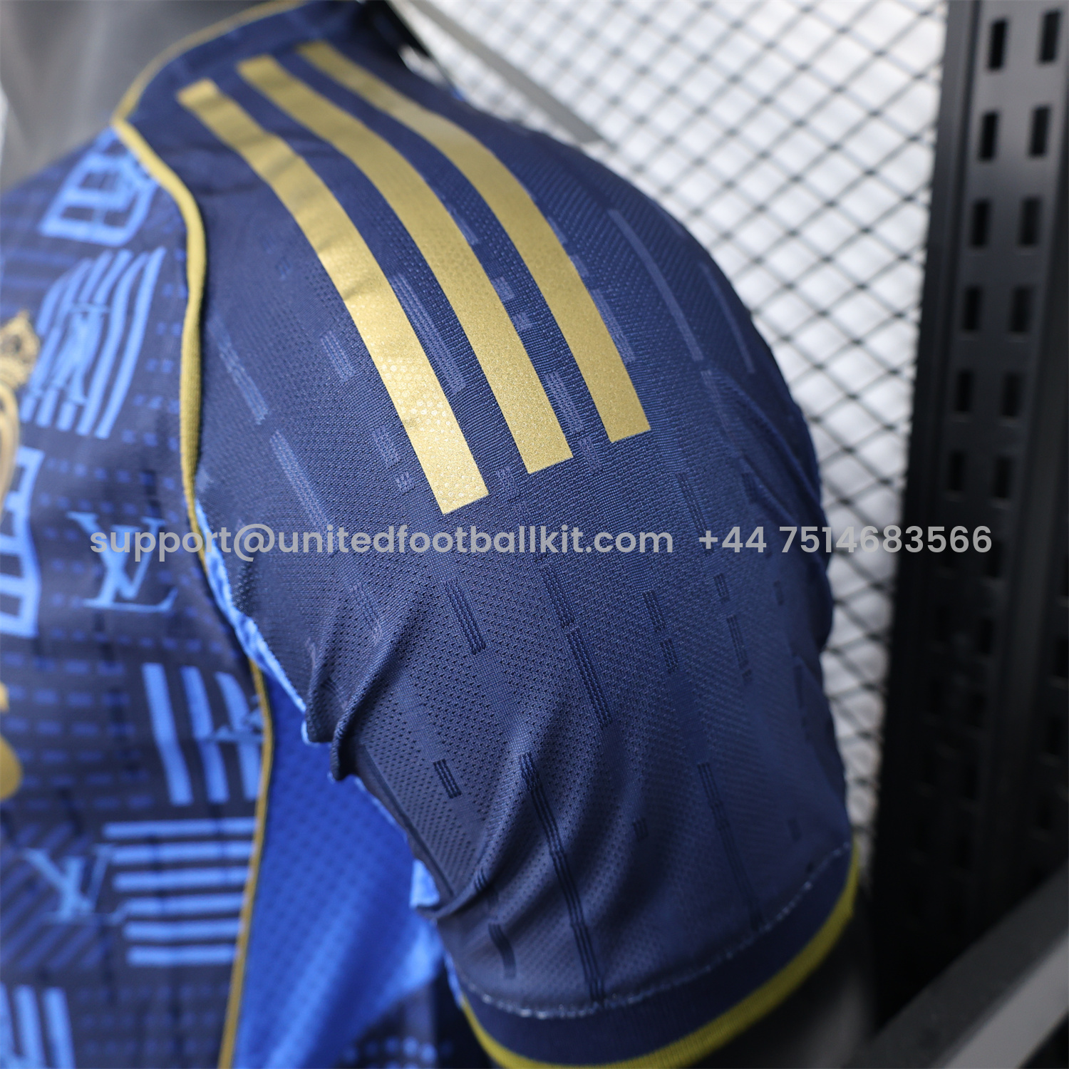 Unitedfootballkit.com | Real Madrid 25-26 Blue Gold Special Edition Jersey - Player Version -Customize Name, Number and Patch | Worldwide Shipping