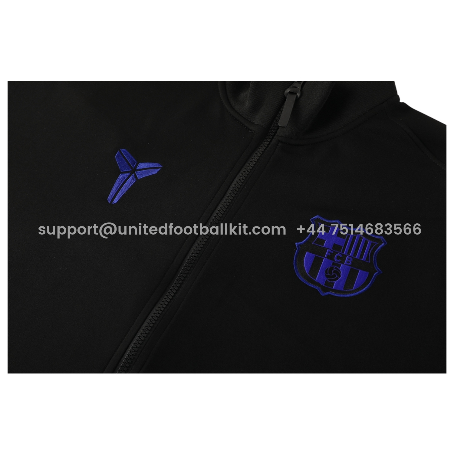 Unitedfootballkit.com | Barcelona 25-26 Jacket Training Tracksuit - Black top & Black Pants -Customize Name, Number and Patch | Worldwide Shipping