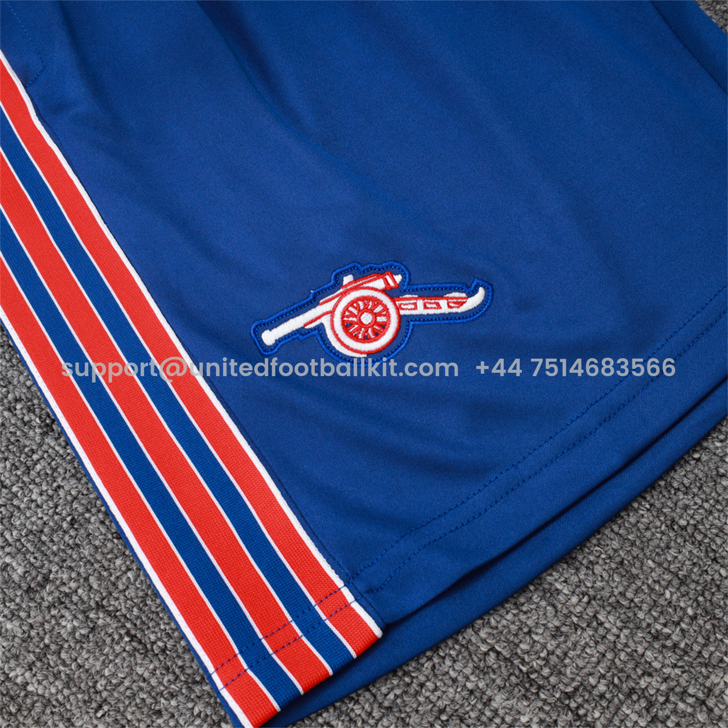 Unitedfootballkit.com | Arsenal 25-26 Throwback Trefoil Vest Training Set - Royal Blue Vest and Shorts -Customize Name, Number and Patch | Worldwide Shipping