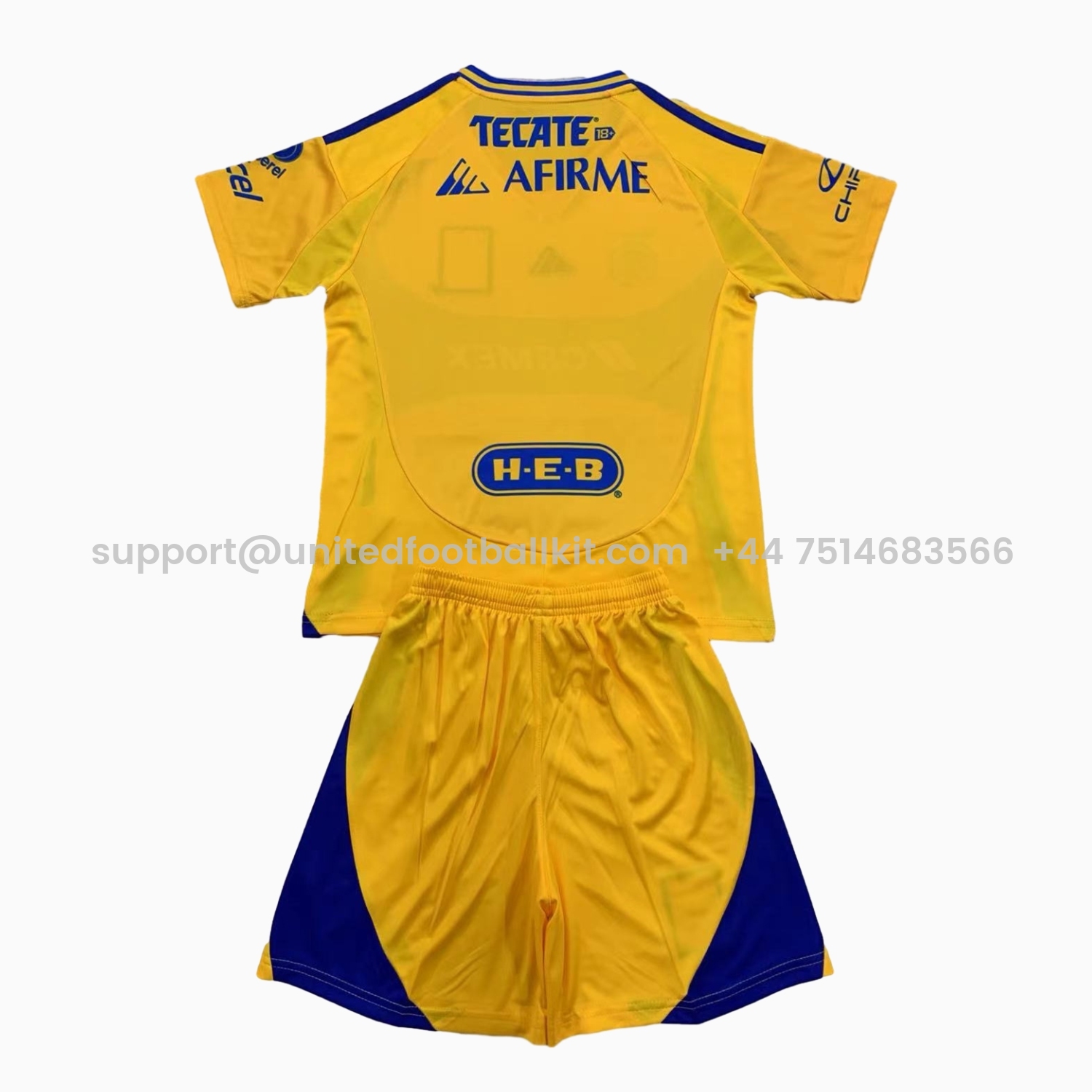 Unitedfootballkit.com | Tigres UANL 24-25 Home Kids Kit -Customize Name, Number and Patch | Worldwide Shipping