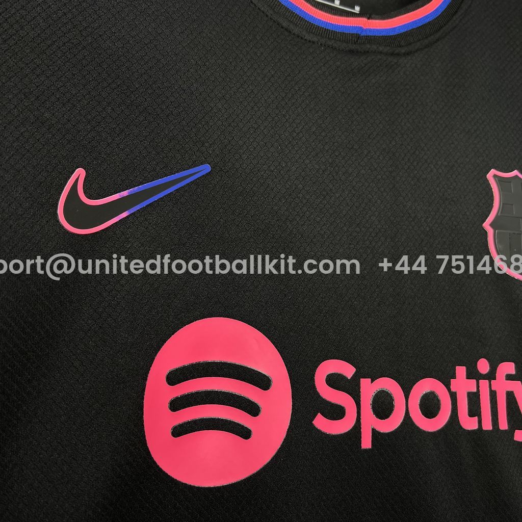 Unitedfootballkit.com | Barcelona 24-25 Black Pink Speical Jersey - Fans Version -Customize Name, Number and Patch | Worldwide Shipping