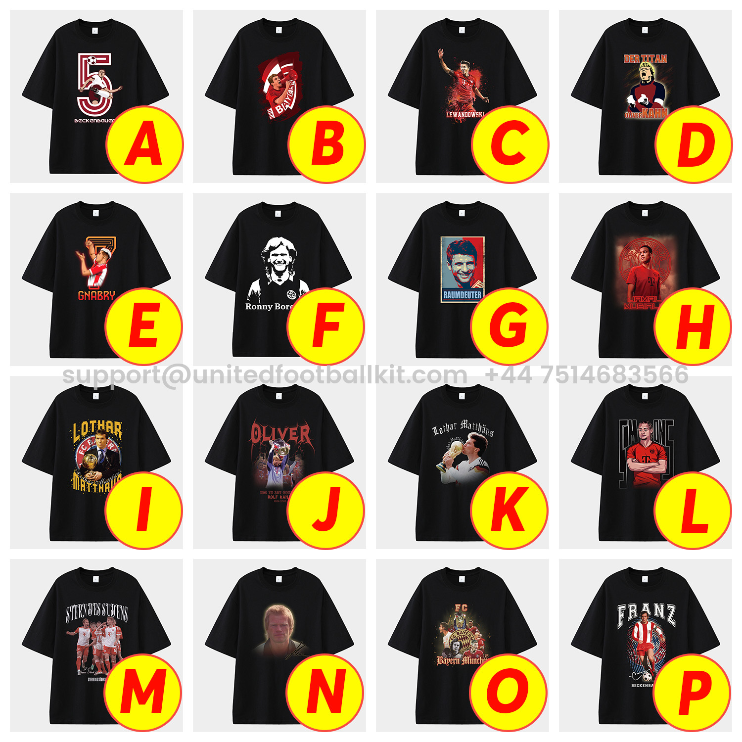 Unitedfootballkit.com | Bayern Munich 125th Legendary Players Unisex Pure Cotton T-shirt -Customize Name, Number and Patch | Worldwide Shipping