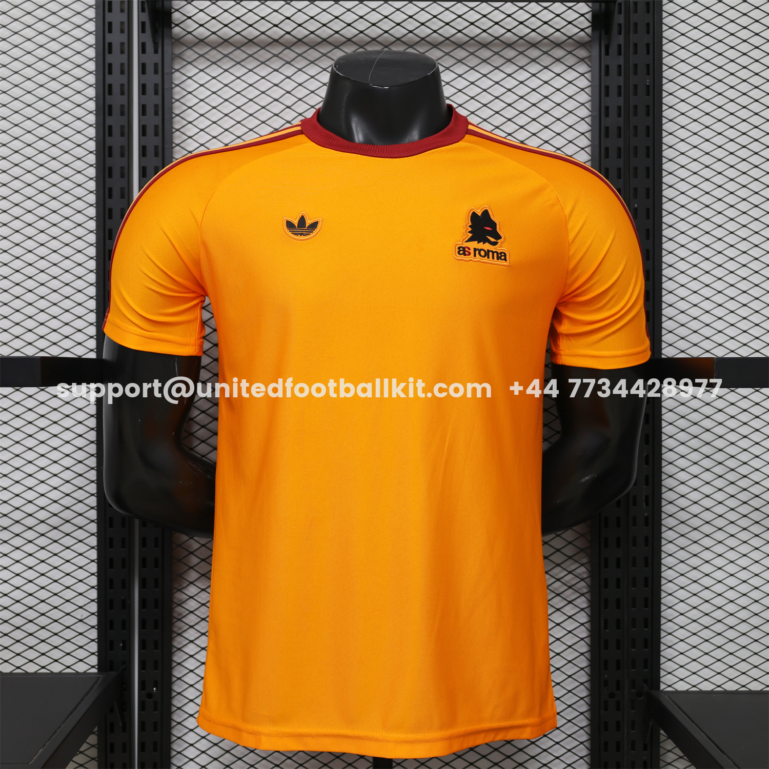 Unitedfootballkit.com | AS Roma 25-26 Retro Casual Style Orange Special Jersey - Player Version -Customize Name, Number and Patch | Worldwide Shipping
