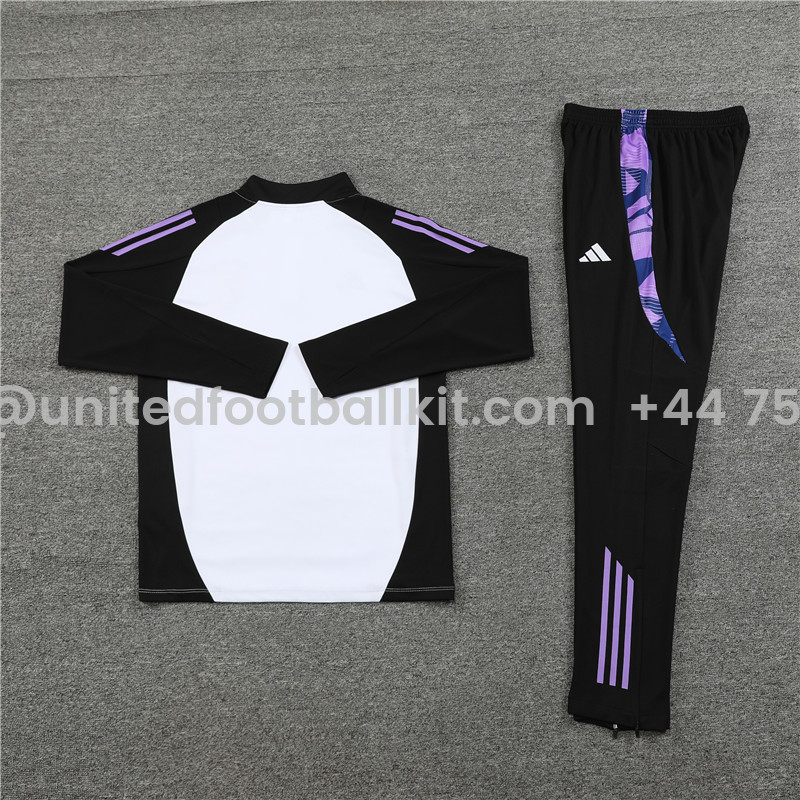 Unitedfootballkit.com | Germany 2024 Long Sleeve Training Set - White With Black -Customize Name, Number and Patch | Worldwide Shipping