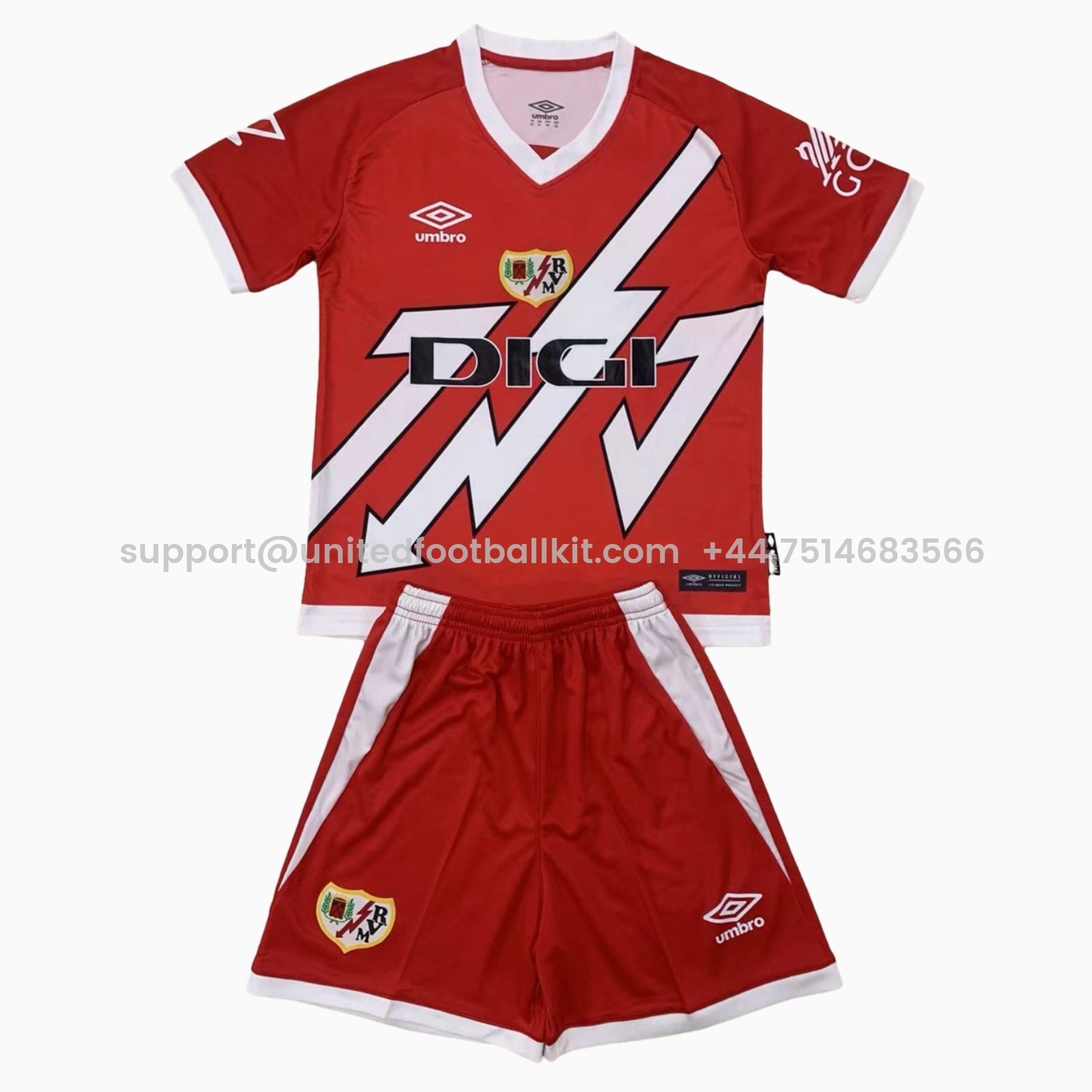 Unitedfootballkit.com | Rayo Vallecano 24-25 Away Men's Adult Jersey Set - Fans Version -Customize Name, Number and Patch | Worldwide Shipping