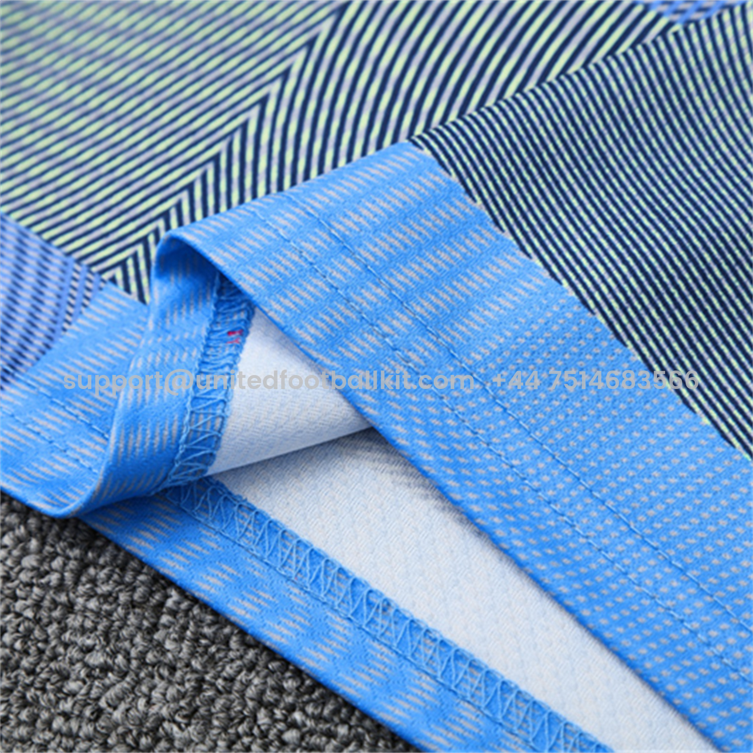 Unitedfootballkit.com | Real Madrid 25-26 Pre-Match Short-Sleeve Training Set - Blue-Gray Camouflage Top and Blue Shorts -Customize Name, Number and Patch | Worldwide Shipping