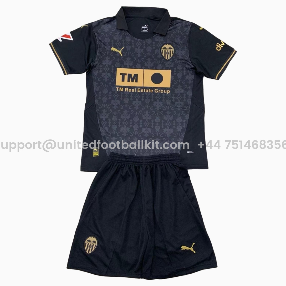 Unitedfootballkit.com | Valencia 24-25 Away Kids Kit -Customize Name, Number and Patch | Worldwide Shipping