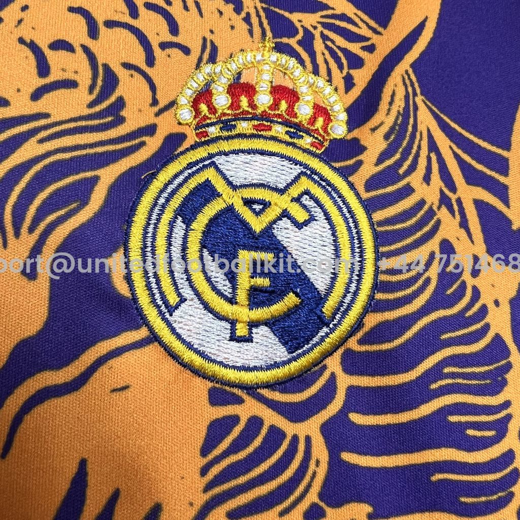Unitedfootballkit.com | Real Madrid 24-25 Orange Dragon Special Edition Jersey - Fans Version -Customize Name, Number and Patch | Worldwide Shipping