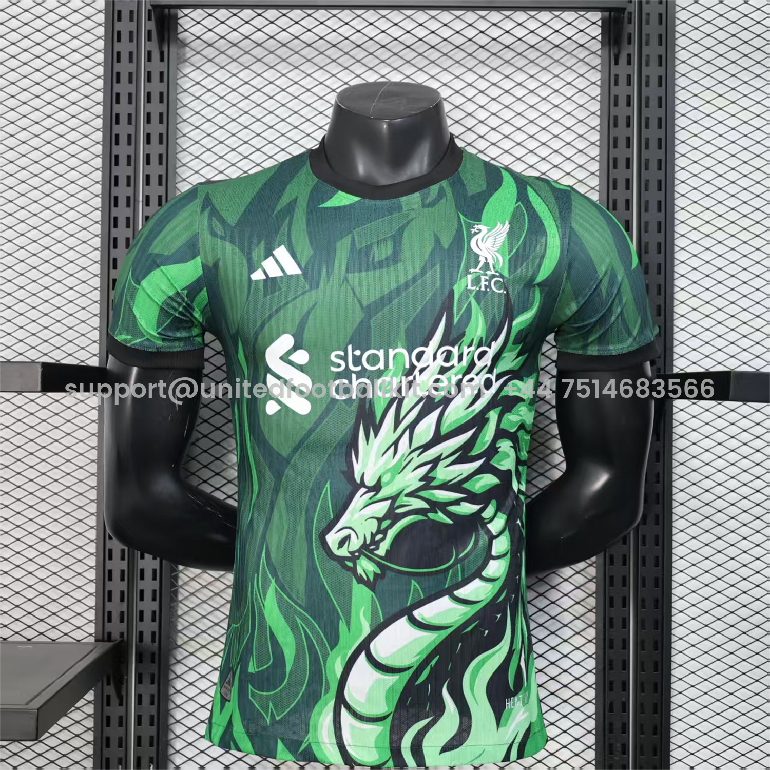 Unitedfootballkit.com | Liver.pool 25-26 Green Dragon and Fire Special Jersey - Player Version -Customize Name, Number and Patch | Worldwide Shipping
