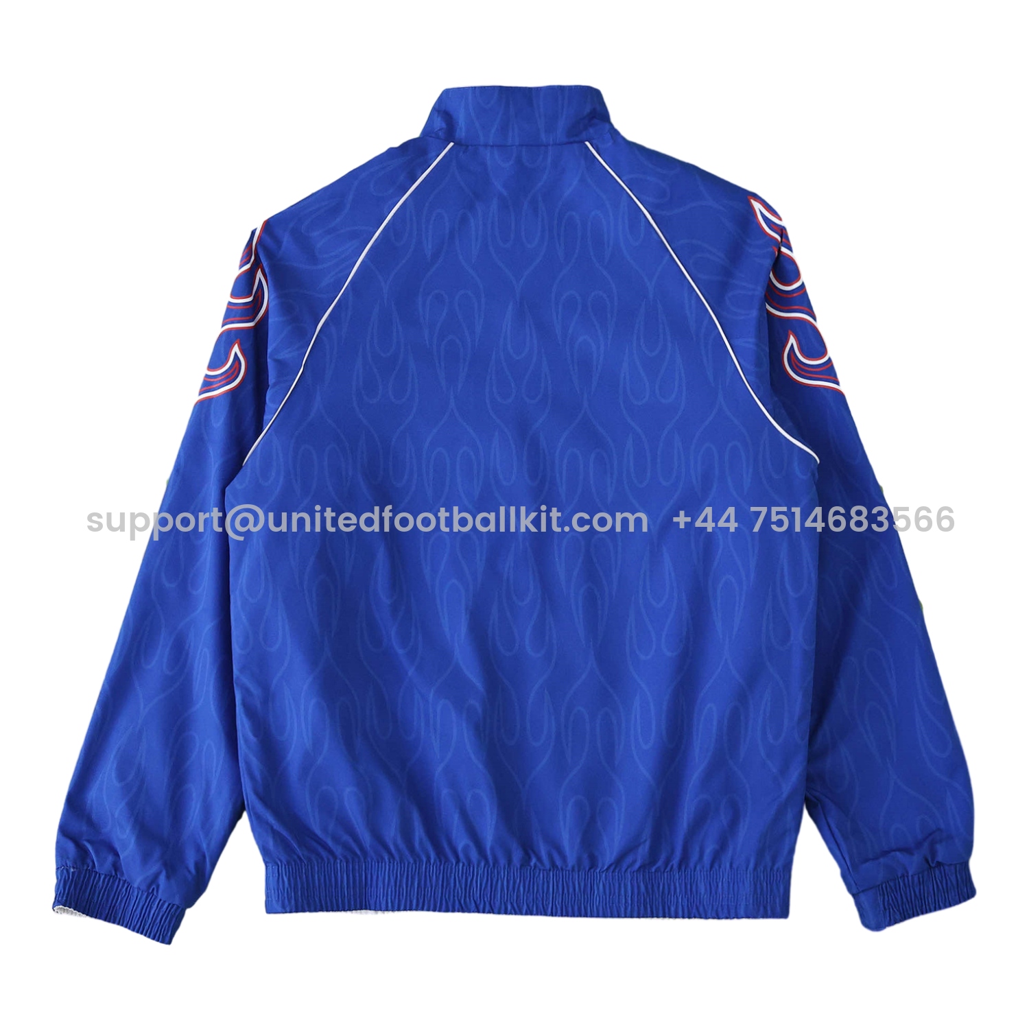 Unitedfootballkit.com | Retro Japan 1998 Throwback Double Sided Reversible Windbreaker - White & Blue -Customize Name, Number and Patch | Worldwide Shipping