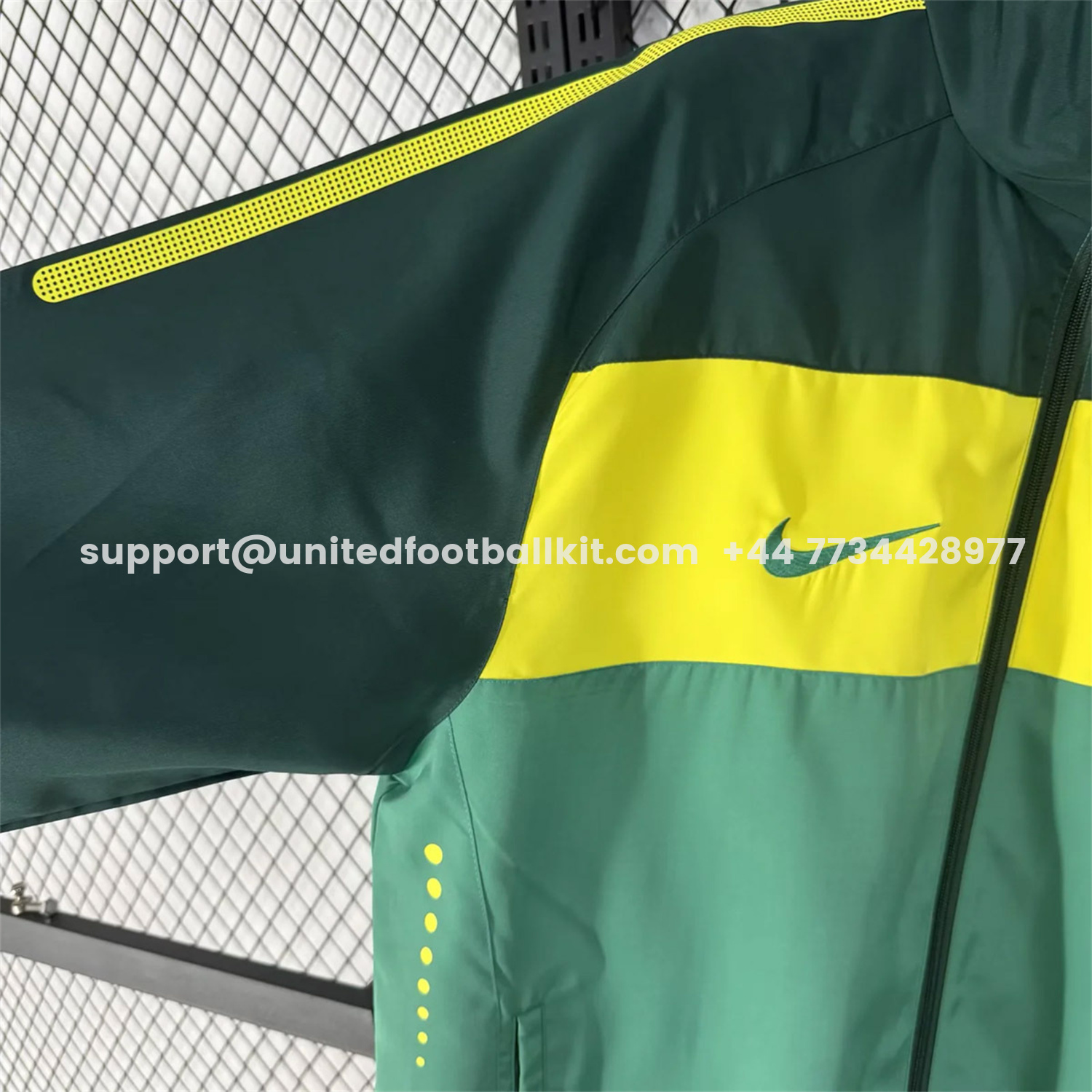 Unitedfootballkit.com | Brazil 2026 Windbreaker Jacket - Green And Yellow -Customize Name, Number and Patch | Worldwide Shipping
