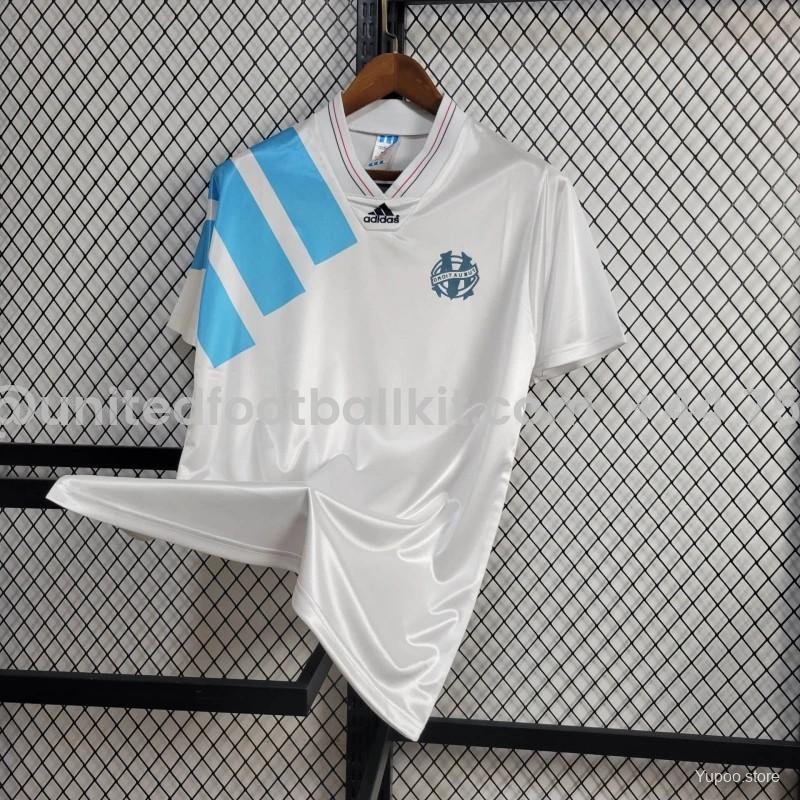 Unitedfootballkit.com | Retro Marseille 1992-93 European Home Jersey -Customize Name, Number and Patch | Worldwide Shipping