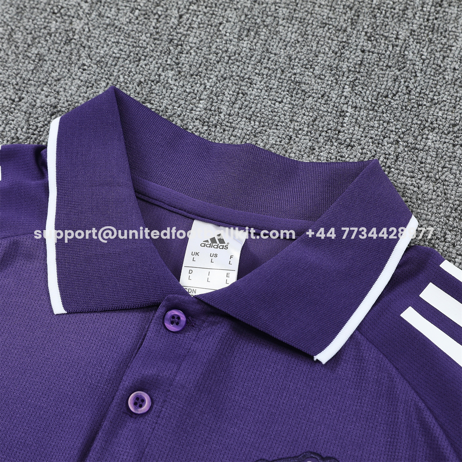 Unitedfootballkit.com | Manchester United 25-26 POLO Short-Sleeve Training Set - Purple Top and Black Pants -Customize Name, Number and Patch | Worldwide Shipping