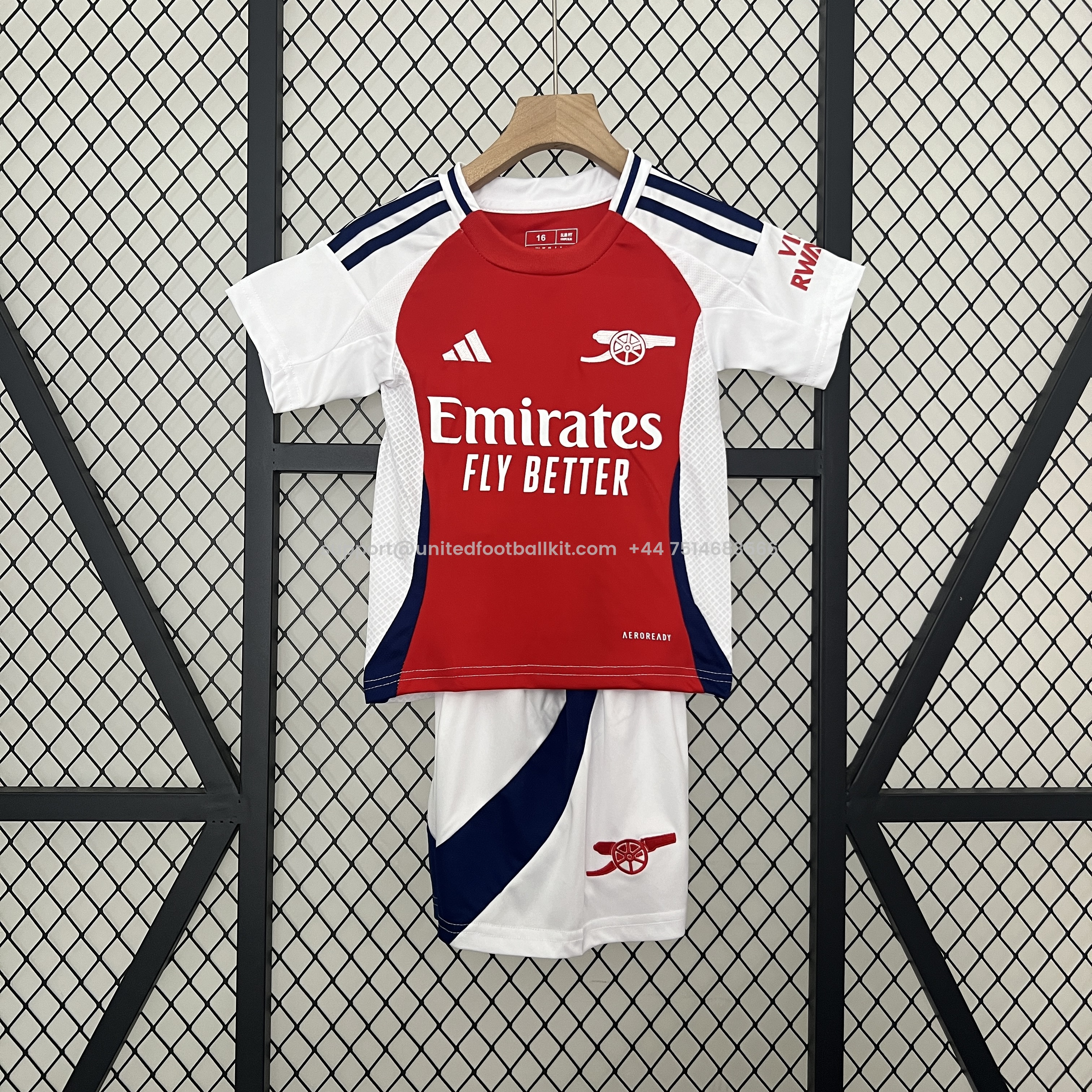 Unitedfootballkit.com | Arsenal 24-25 Home Stadium Kids Kit -Customize Name, Number and Patch | Worldwide Shipping