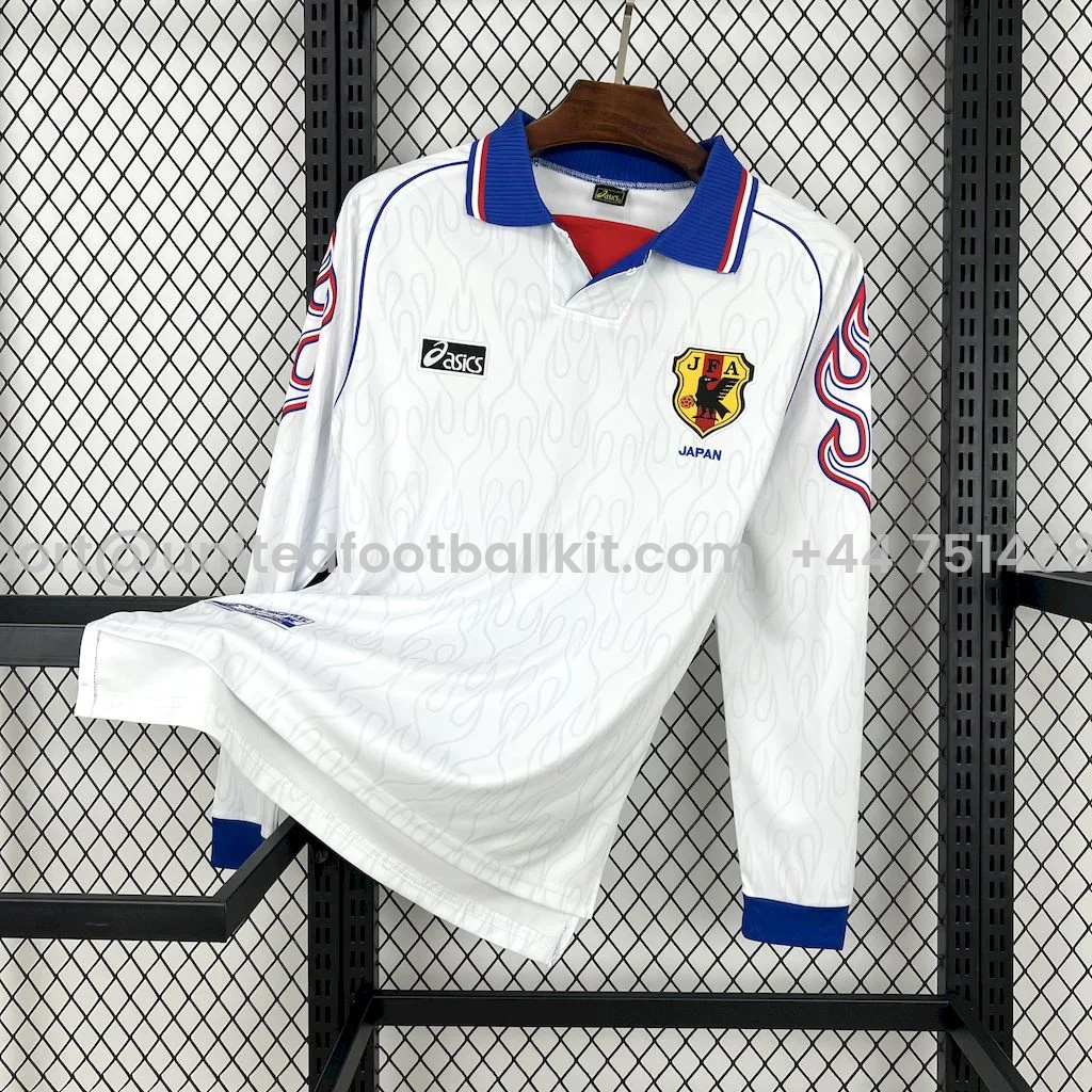 Unitedfootballkit.com | Retro Japan 1998 Away Long Sleeves Jersey -Customize Name, Number and Patch | Worldwide Shipping