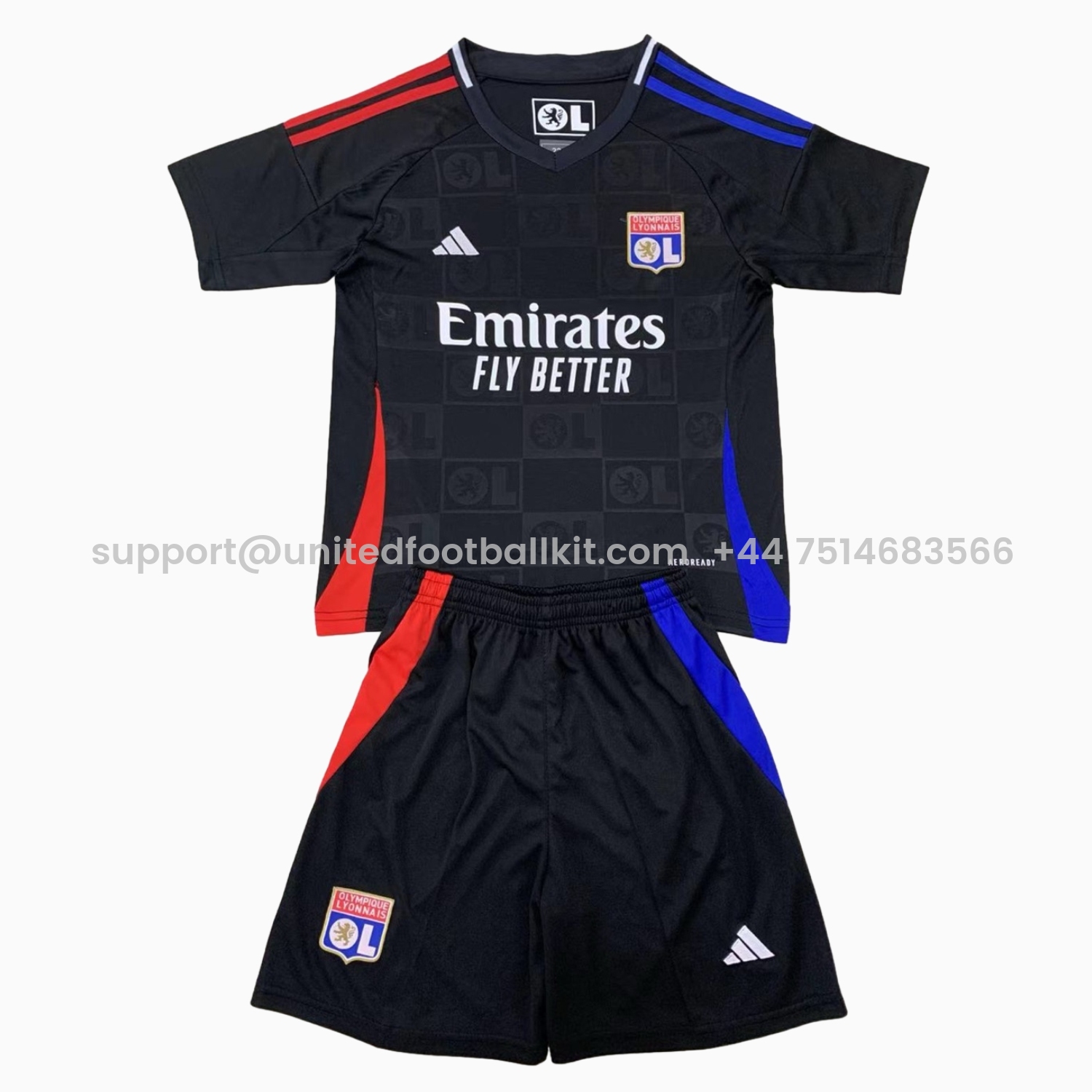 Unitedfootballkit.com | Olympique Lyonnais Lyon 24-25 Away Kids Kit -Customize Name, Number and Patch | Worldwide Shipping