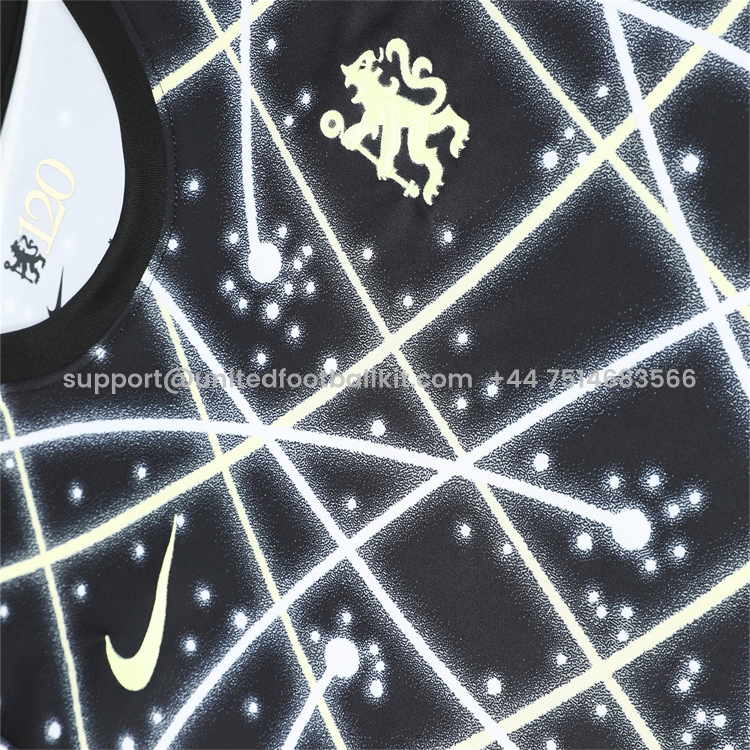 Unitedfootballkit.com | C.H.E.L.S.E.A 25-26 Short-Sleeve Training Set - Yellow Fluorescent Rays Black Top & Black Shorts -Customize Name, Number and Patch | Worldwide Shipping