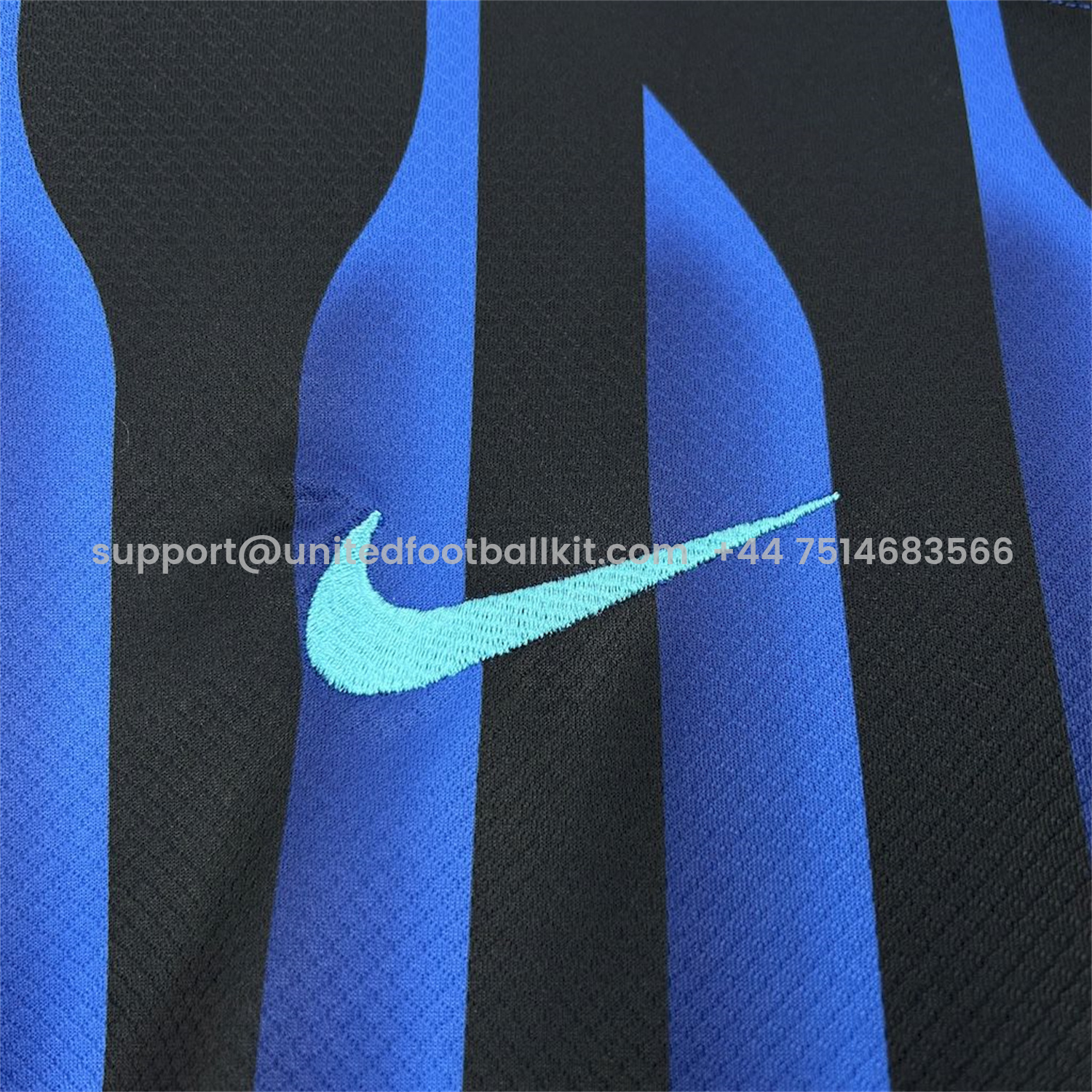 Unitedfootballkit.com | Inter Milan 25-26 Home Unsponsored Jersey - Fans Version -Customize Name, Number and Patch | Worldwide Shipping