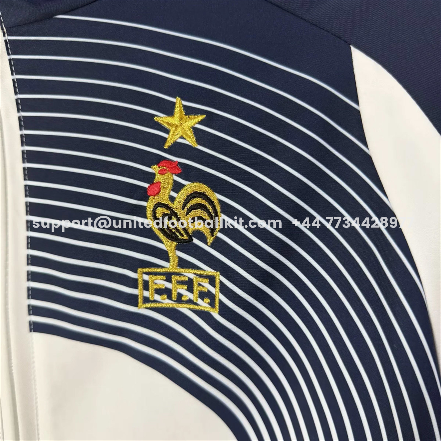 Unitedfootballkit.com | France 2026 Windbreaker Jacket - Black With White -Customize Name, Number and Patch | Worldwide Shipping