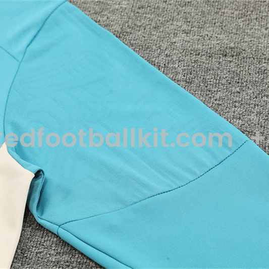 Unitedfootballkit.com | Marseille 24-25 Long Sleeve Training Set - Lake Blue -Customize Name, Number and Patch | Worldwide Shipping