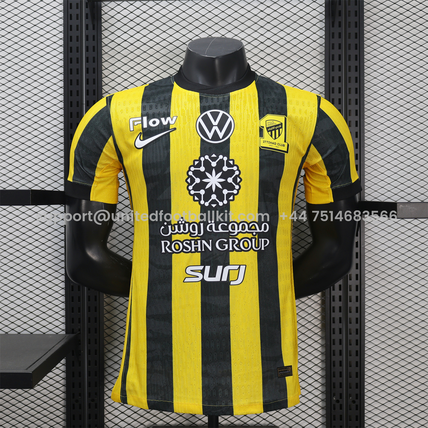 Unitedfootballkit.com | Al Ittihad Jeddah United 25-26 Home Jersey - Player Version -Customize Name, Number and Patch | Worldwide Shipping