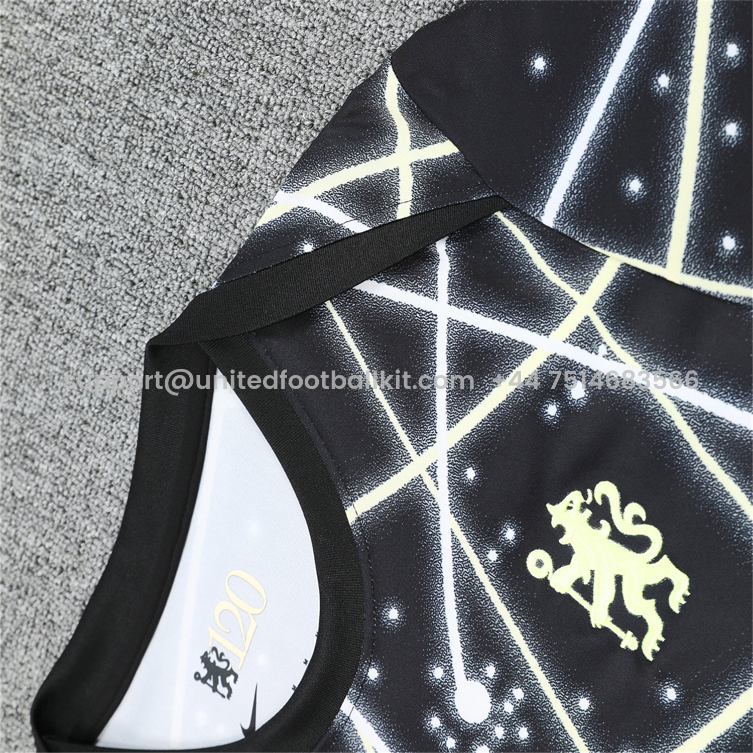 Unitedfootballkit.com | C.H.E.L.S.E.A 25-26 Short-Sleeve Training Set - Yellow Fluorescent Rays Black Top & Black Shorts -Customize Name, Number and Patch | Worldwide Shipping