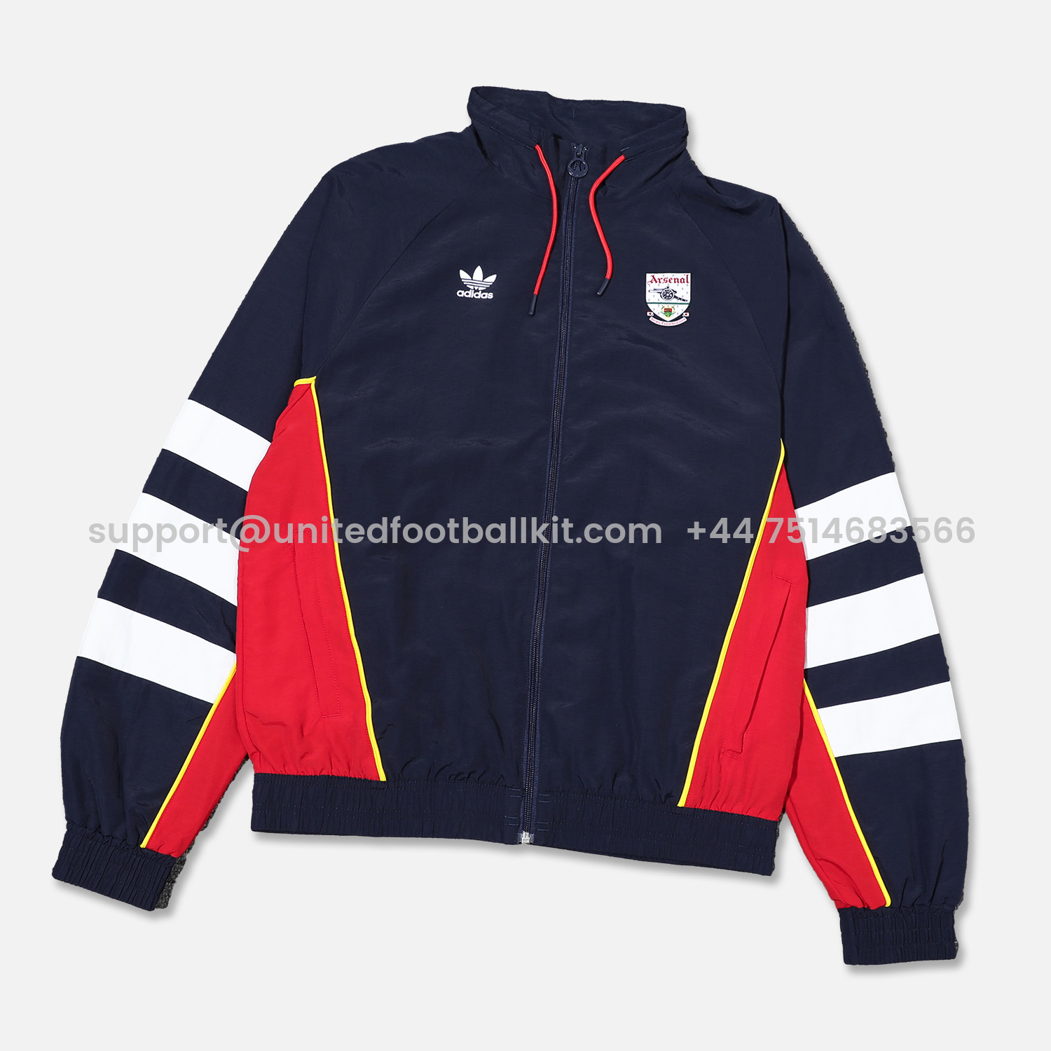 Unitedfootballkit.com | Arsenal 24-25 Blue Throwback Windbreaker Suit - Jackets & Pants -Customize Name, Number and Patch | Worldwide Shipping