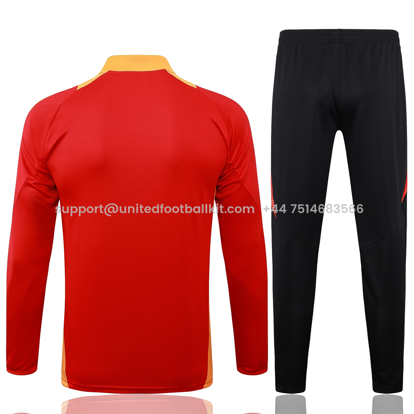 Unitedfootballkit.com | Bayern Munich 24-25 Long Sleeve Training Set with Big Logo - Red -Customize Name, Number and Patch | Worldwide Shipping