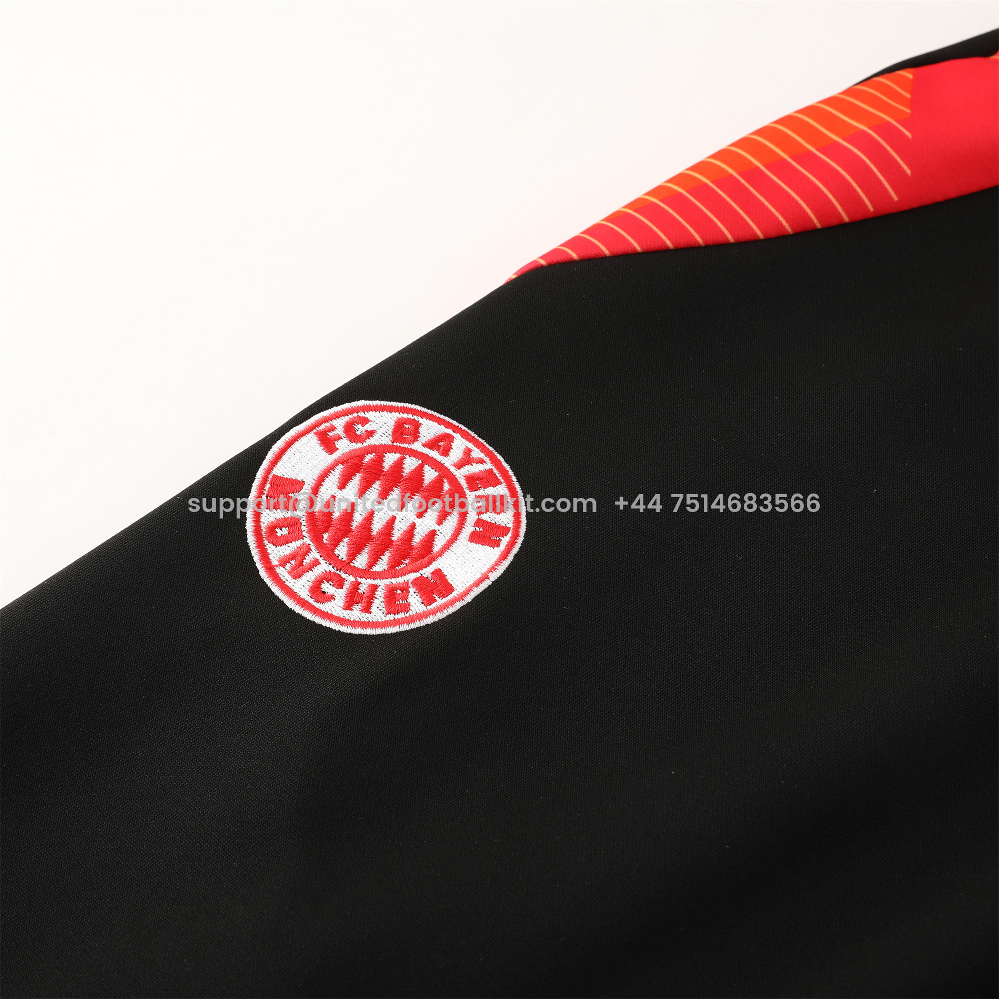 Unitedfootballkit.com | Bayern Munich 24-25 Jacket Training Tracksuit - Red & Black -Customize Name, Number and Patch | Worldwide Shipping