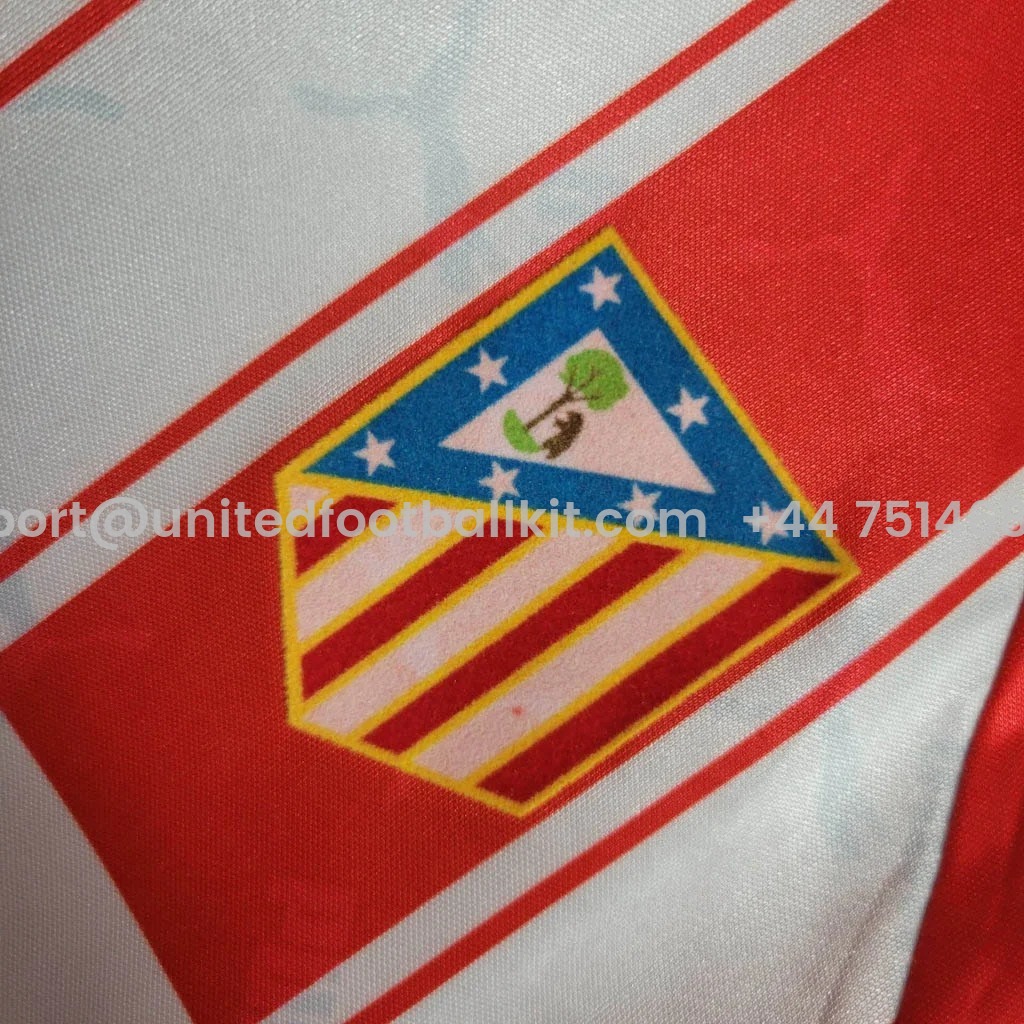 Unitedfootballkit.com | Retro Atletico Madrid 1994-95 Home Stadium Jersey -Customize Name, Number and Patch | Worldwide Shipping