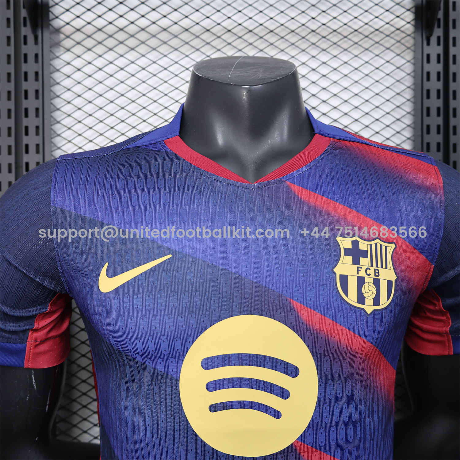 Unitedfootballkit.com | Barcelona 25-26 Red Diagonal Special Blue Jersey - Player Version -Customize Name, Number and Patch | Worldwide Shipping